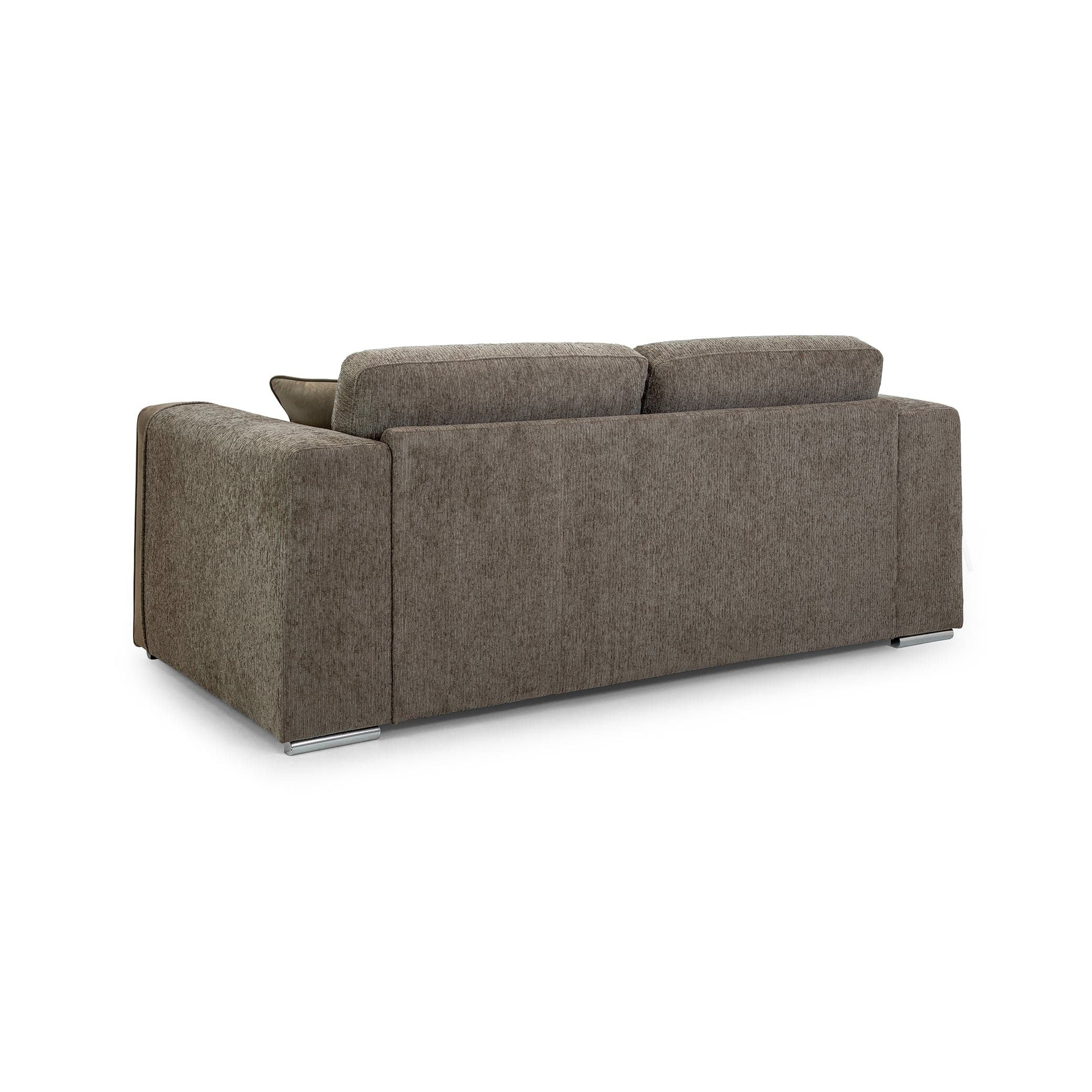 Turin Mocha Chenille Three Seater Sofa - back view (7025204985920)