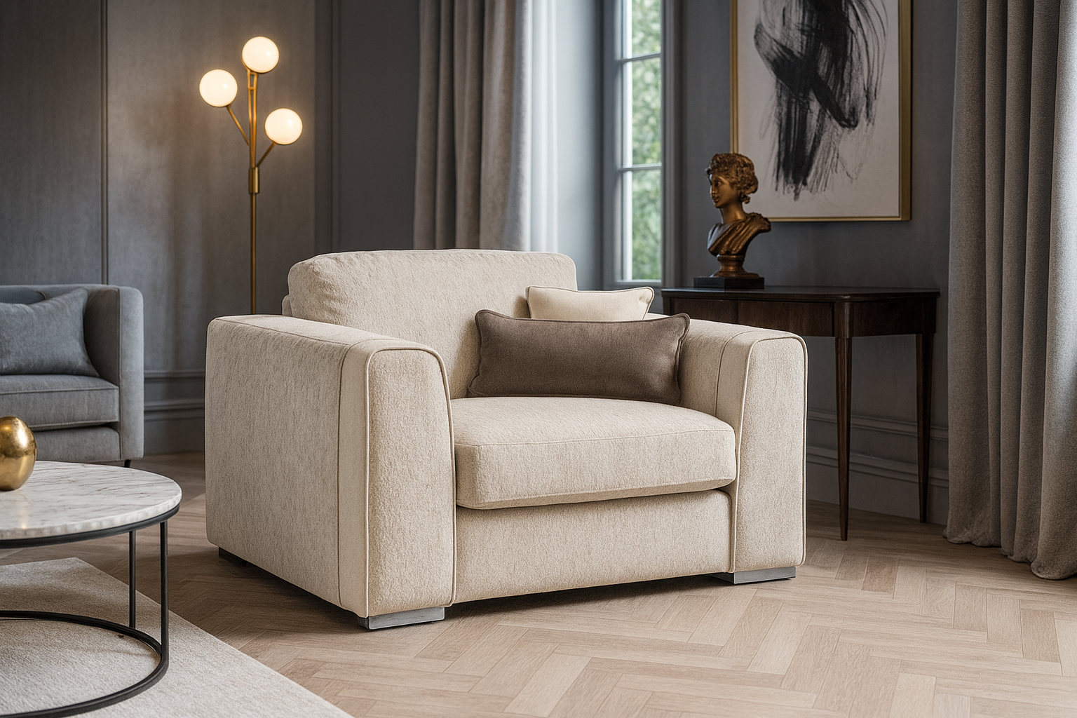 Turin Sofa Beige Armchair (7025202626624)