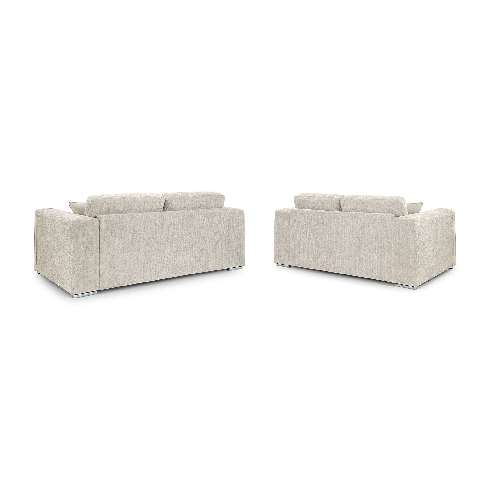 Turin Sofa Beige Three Plus Two Set - back view (7025189158976)