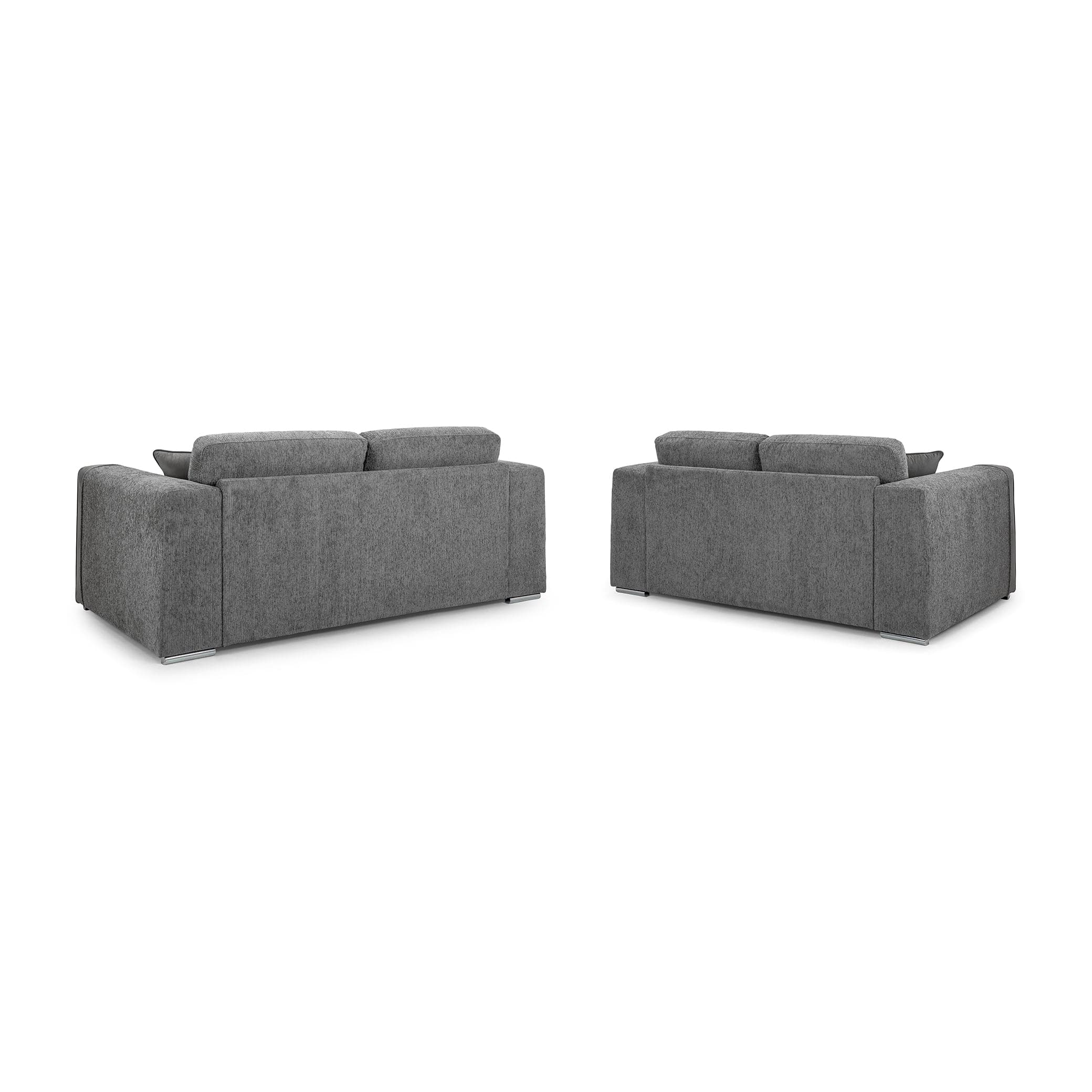 Turin Sofa Grey Three Plus Two Set - back view (7025208590400)