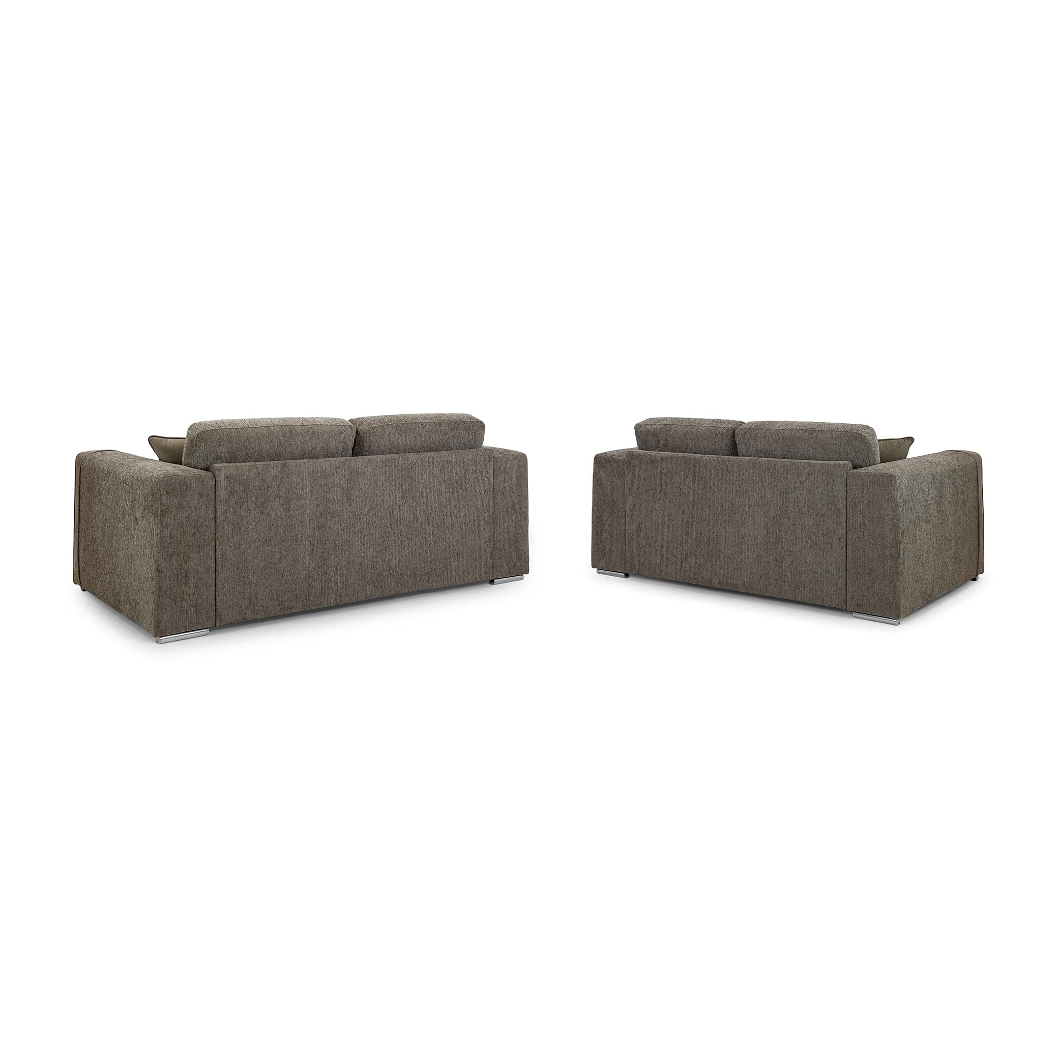 Turin Sofa Mocha Three Plus Two Set - back view (7025204494400)