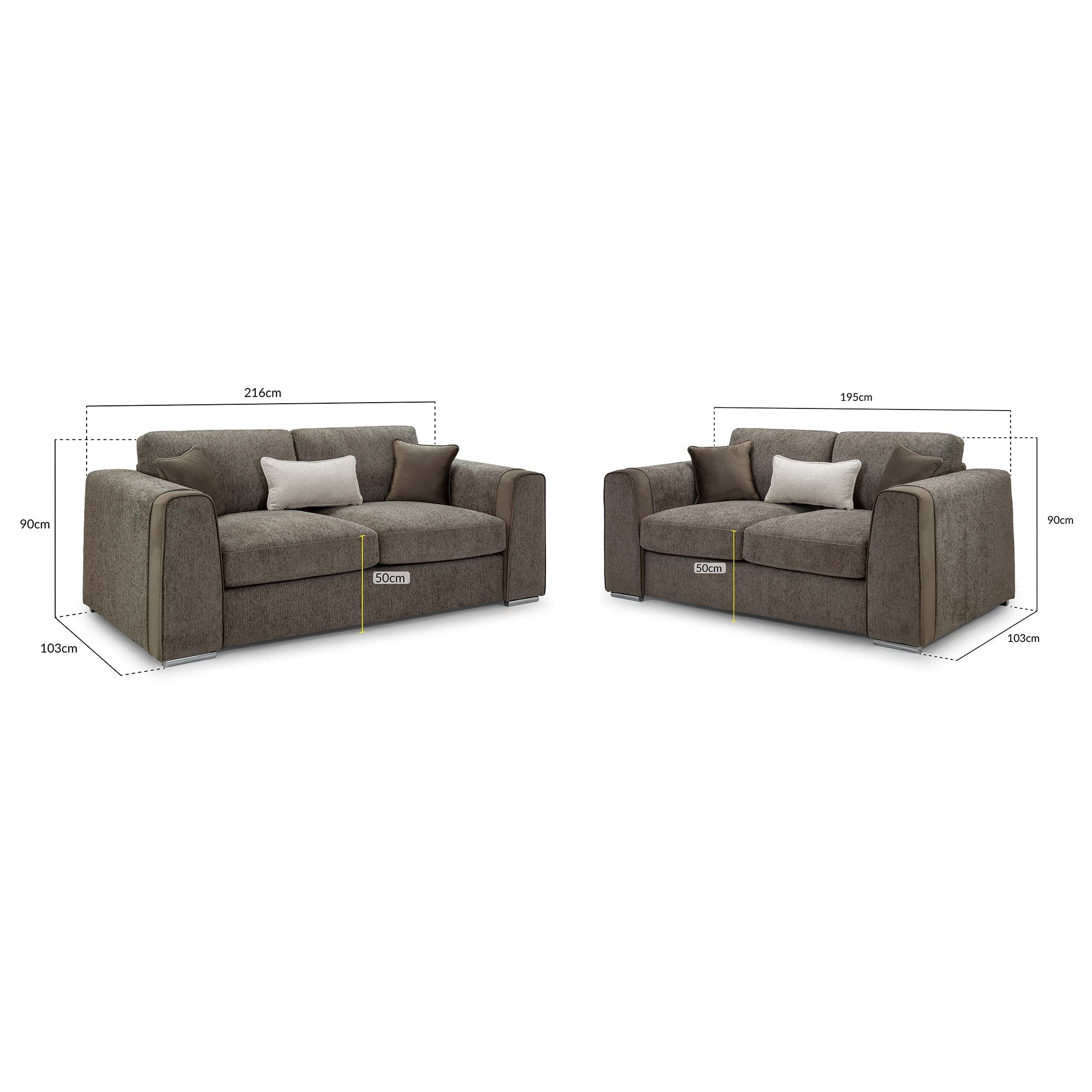 Turin Sofa Mocha Three Plus Two Set - measurement view (7025204494400)