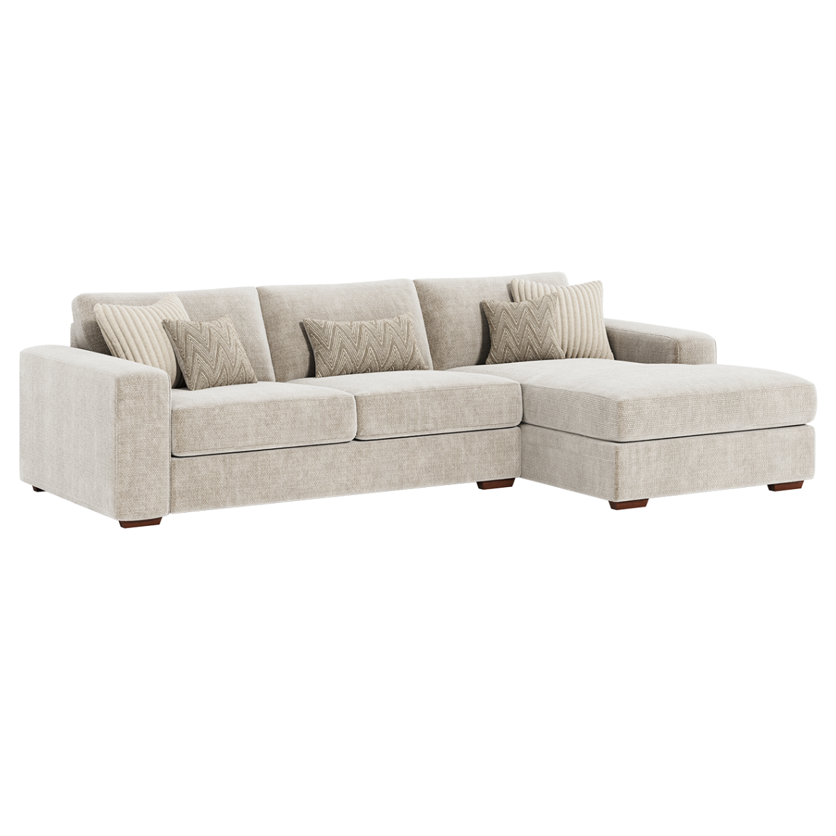 Nola Chaise Corner Sofa in Violet Stone - AMC Furniture
