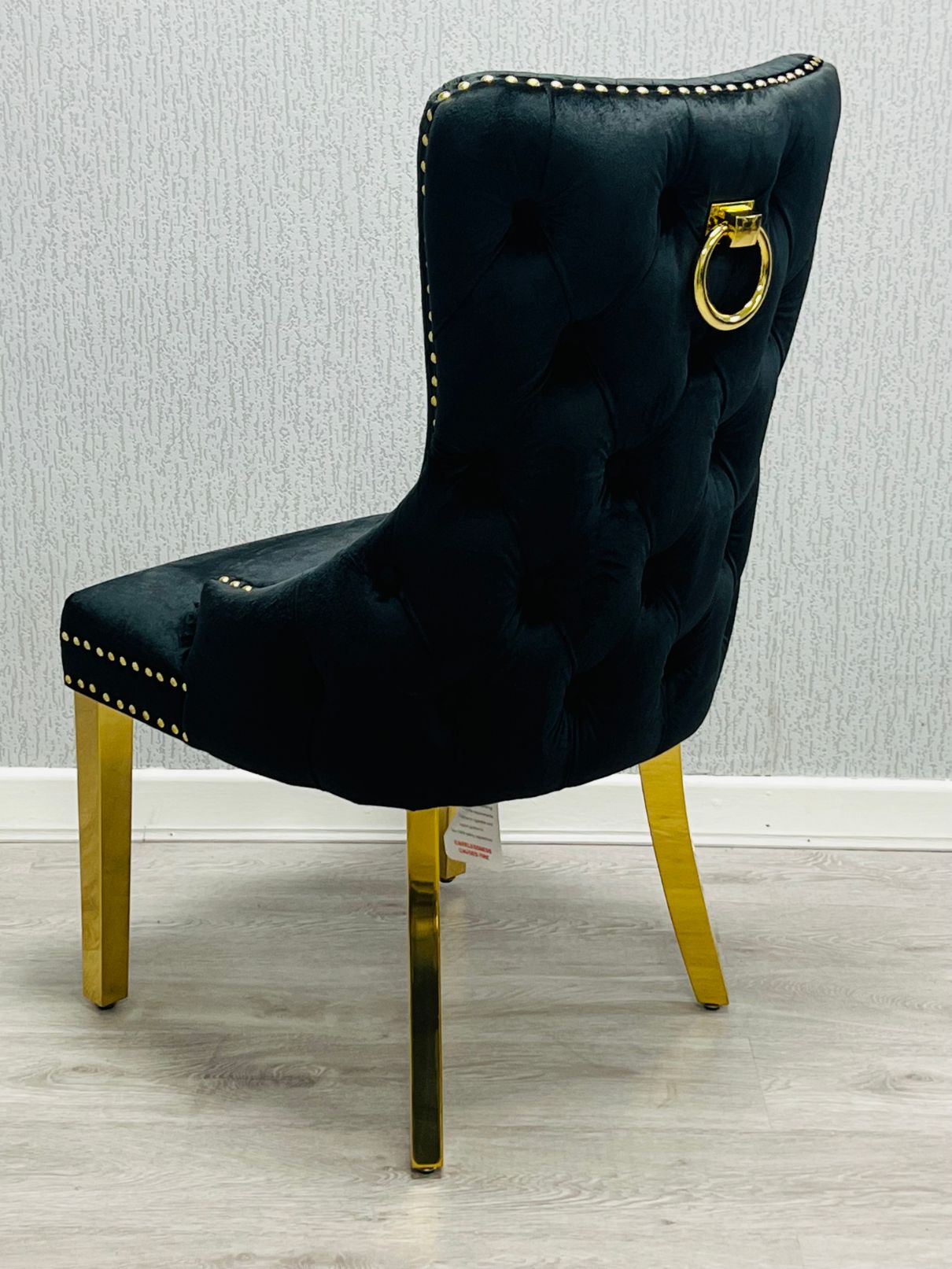 Victoria Black & Gold Ring Dining Chair,2 (15294083531130)