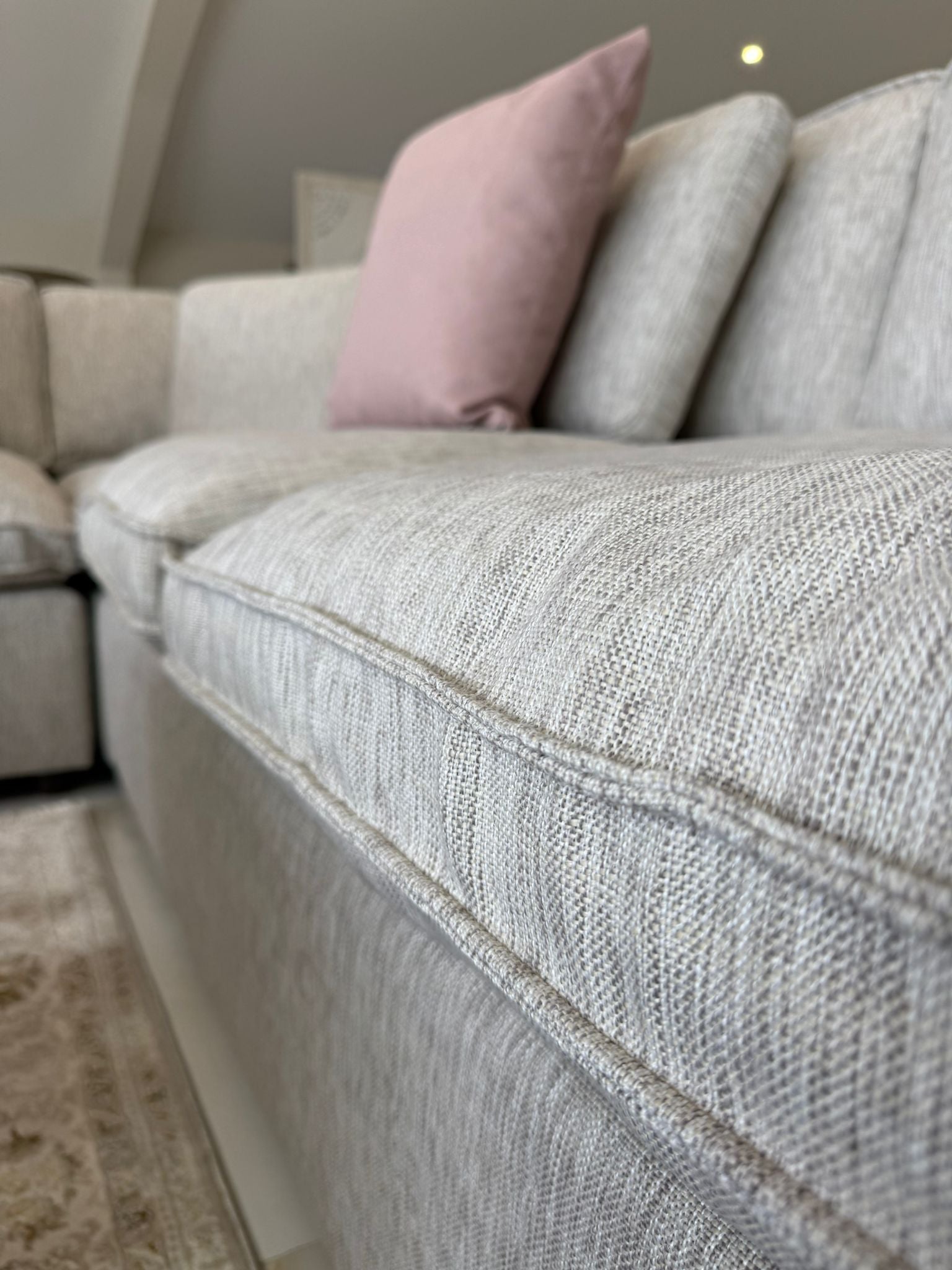Cleo Sofa Grey Large Corner with Footstool - AMC Furniture