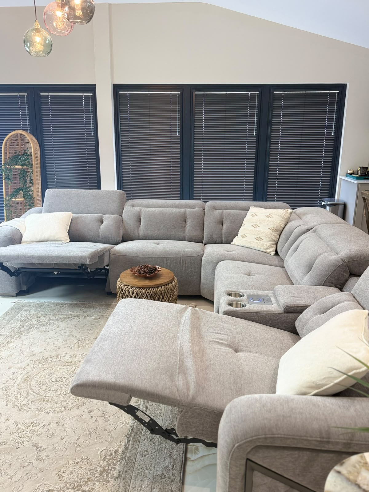 Colorado Electric Recliner Sofa Grey Large Corner AMC Furniture