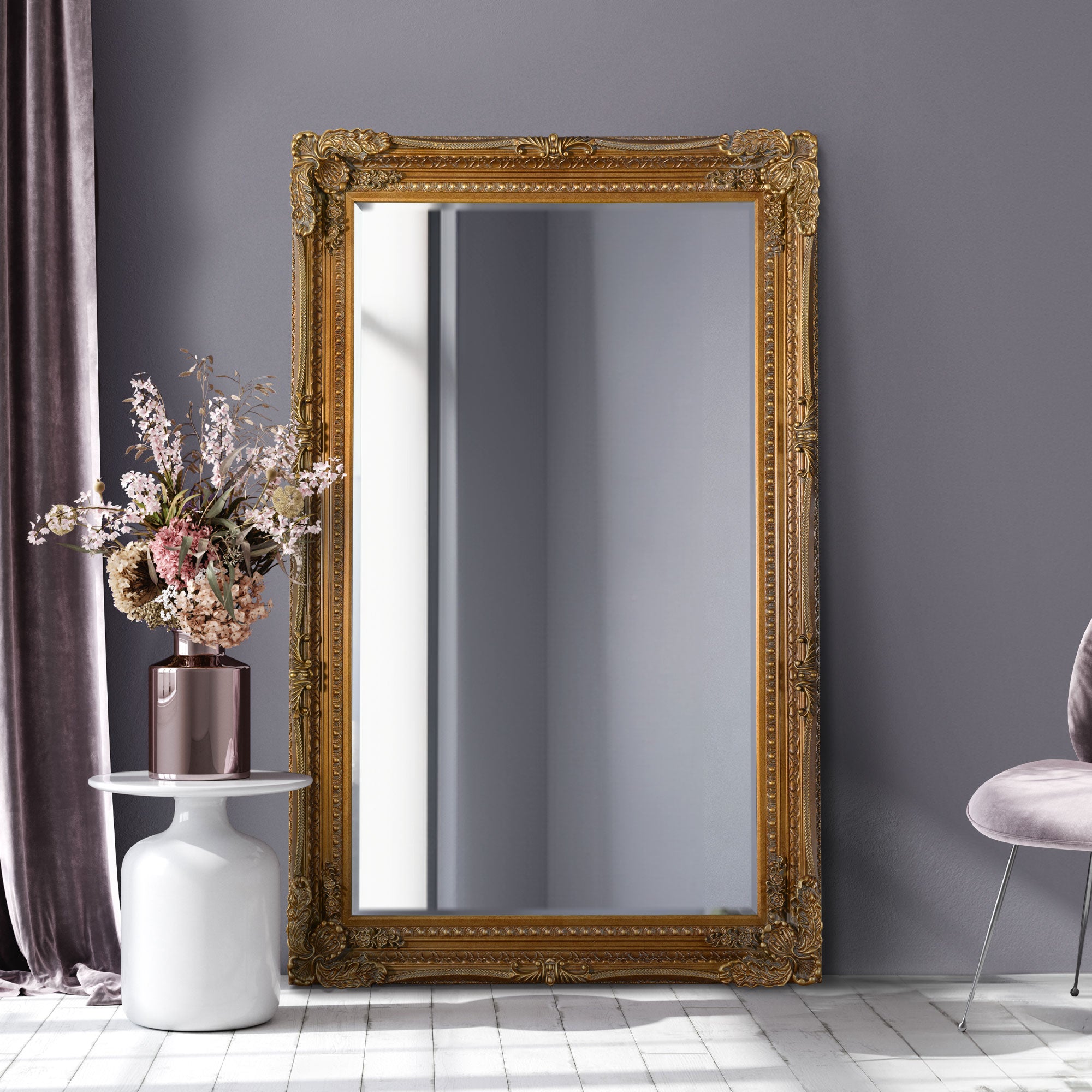 Carved Louis Gold Large Leaner Mirror 179cm x 118cm (15010562081146)