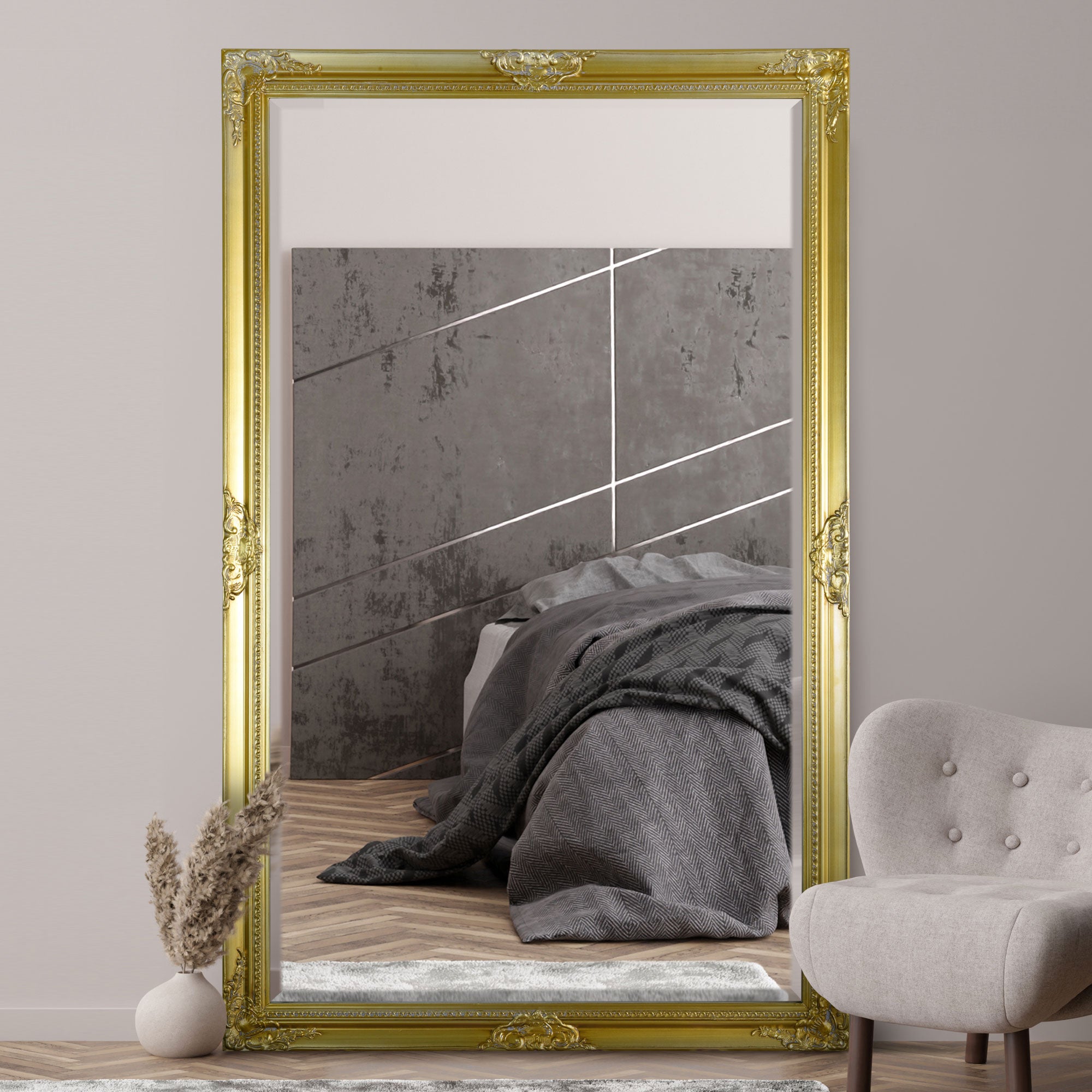 Kingsbury Gold Classic Large Wall Mirror 168 x 107 CM (15010562408826)