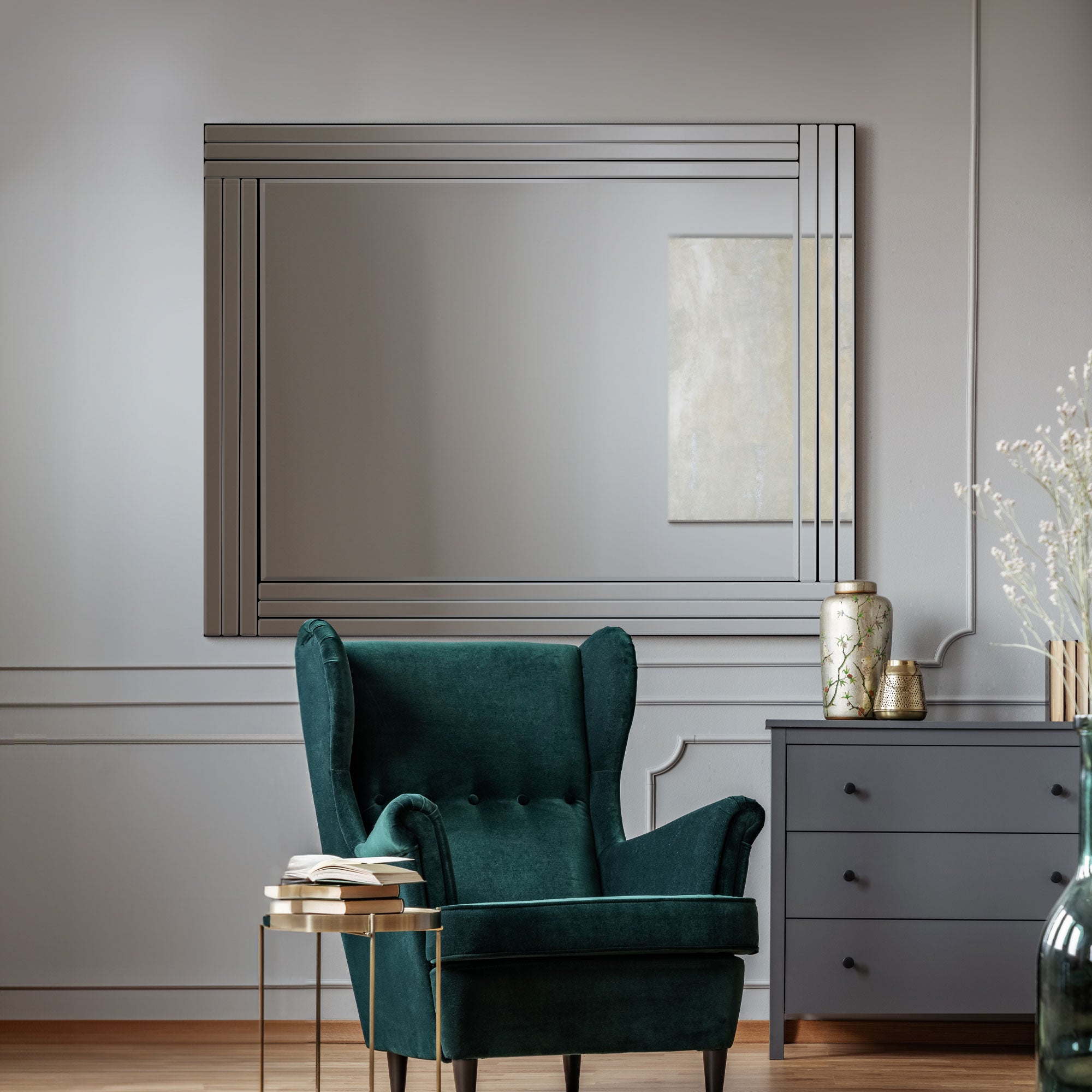 Oakley All Glass Triple Edge Bevelled Large Wall Mirror 144 x 116 CM (15010563260794)