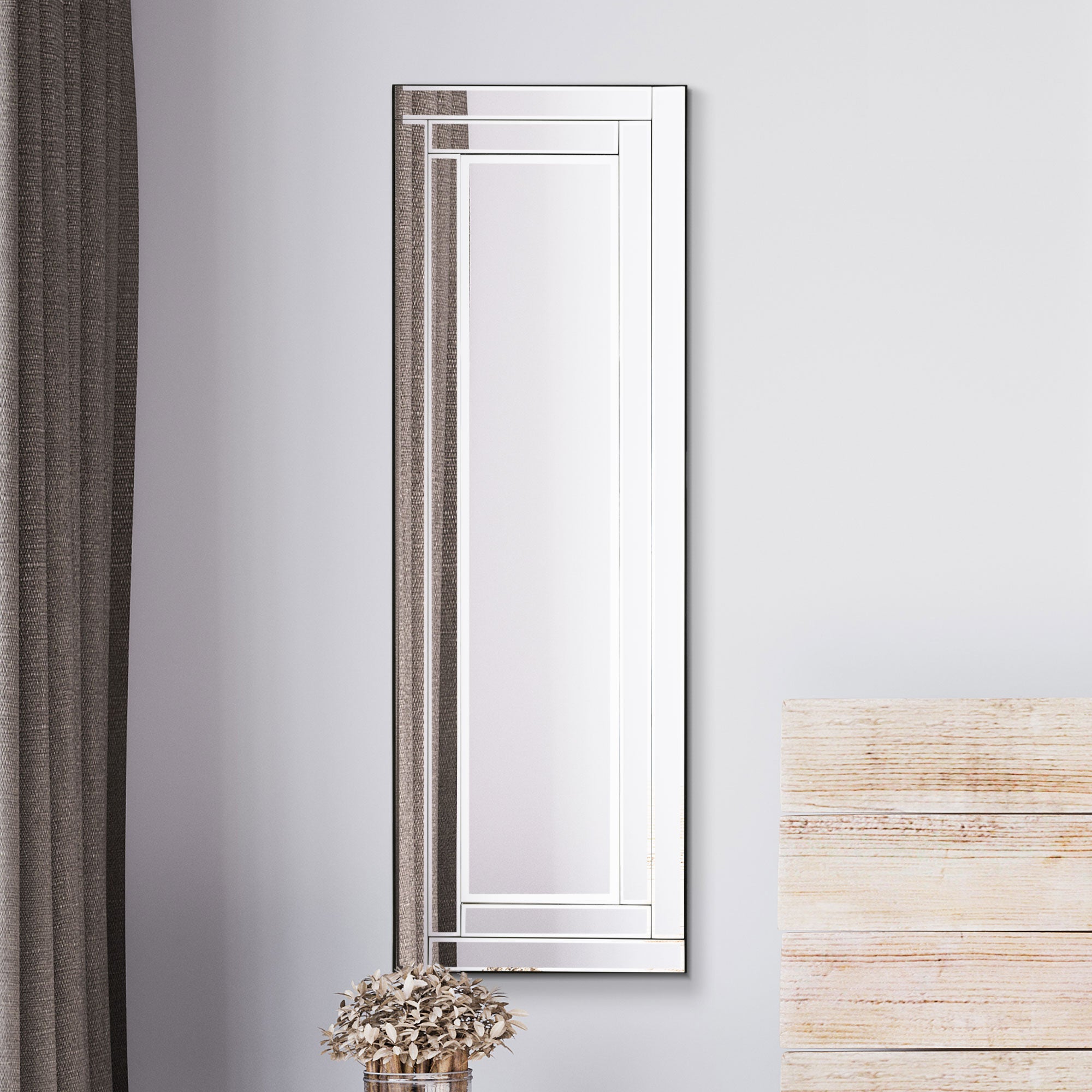 Luxford All Glass Bevelled Dress Mirror 120 x 40 CM (15010563785082)
