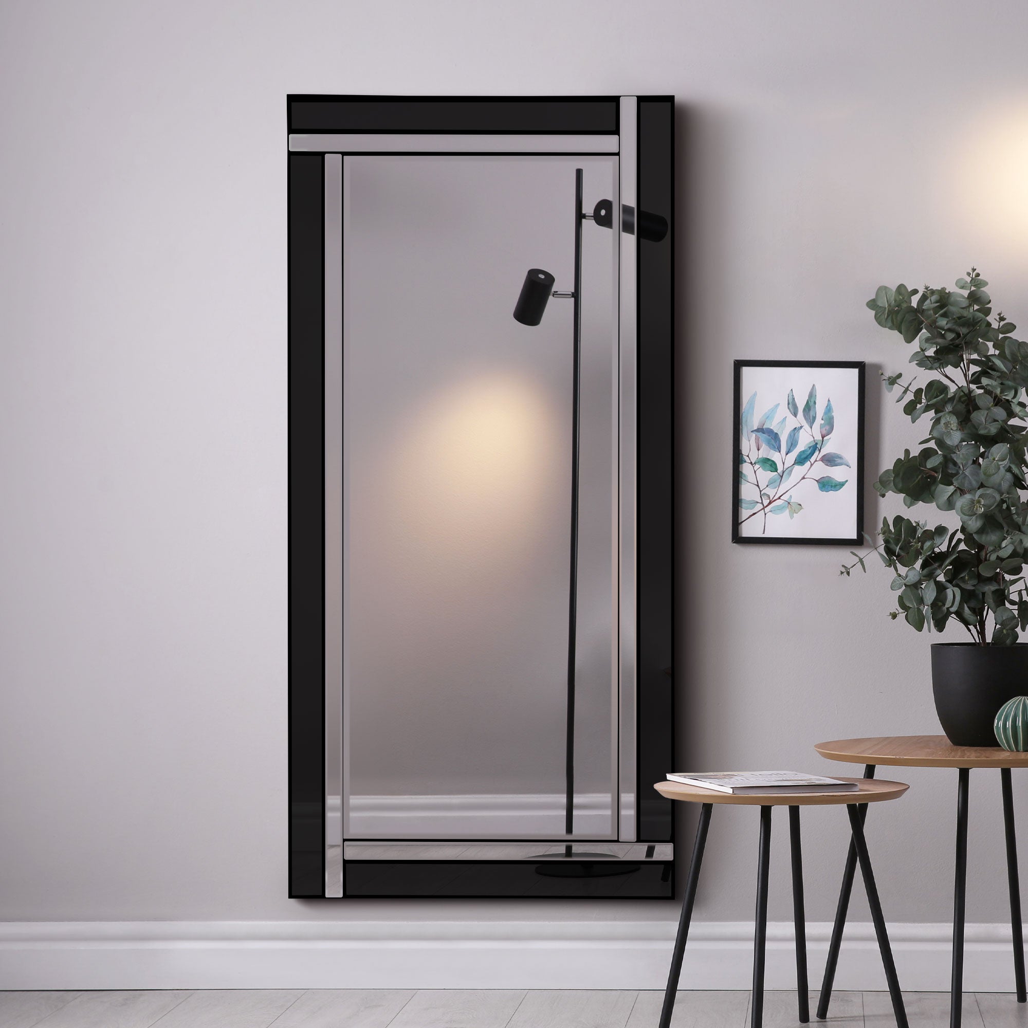 Aston Black All Glass Full Length Mirror 174 x 85 CM (15010564276602)