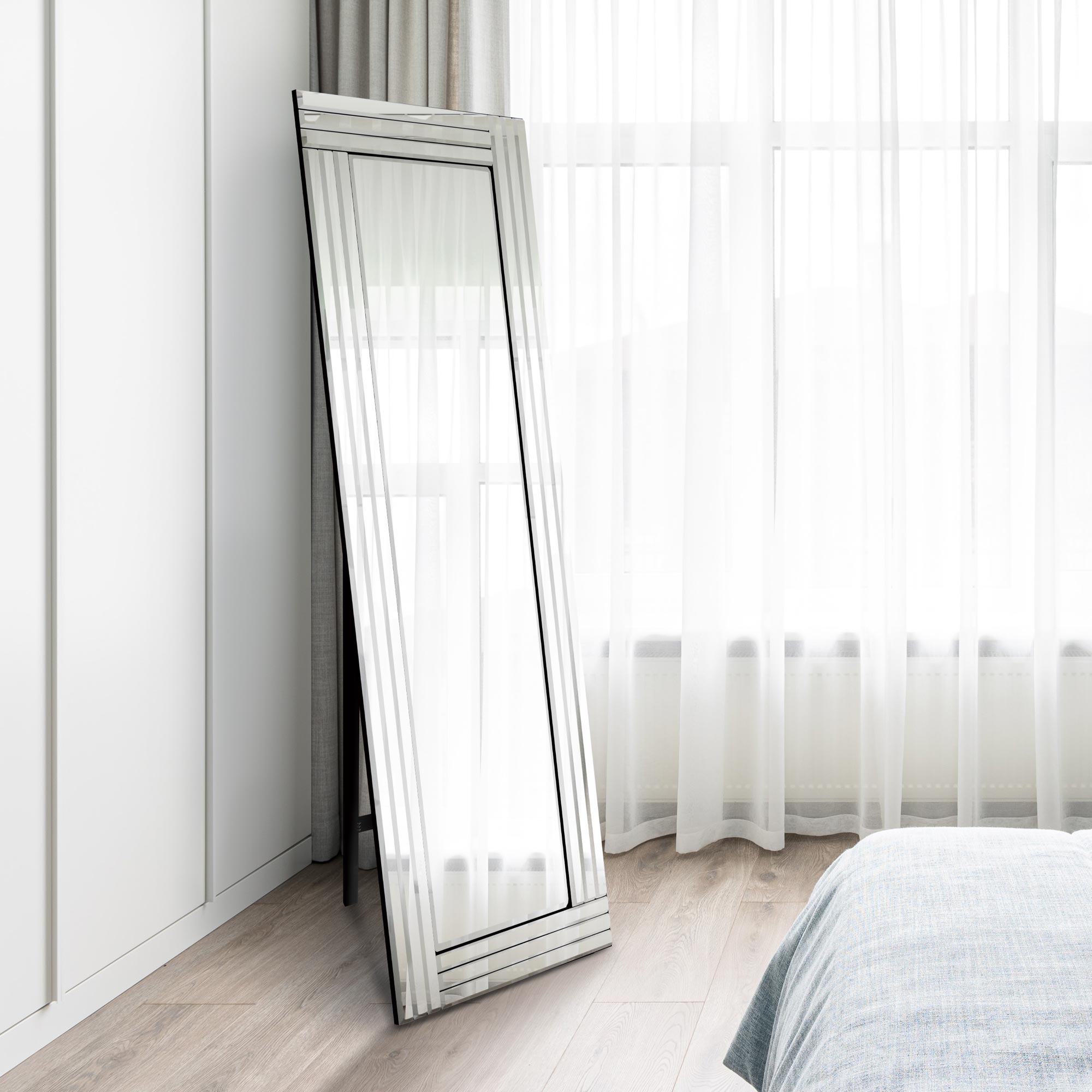 Modern Cheval Triple-Bevel Free Standing Mirror 170 x 58 CM 5ft7 x 1ft11 (15010565128570)