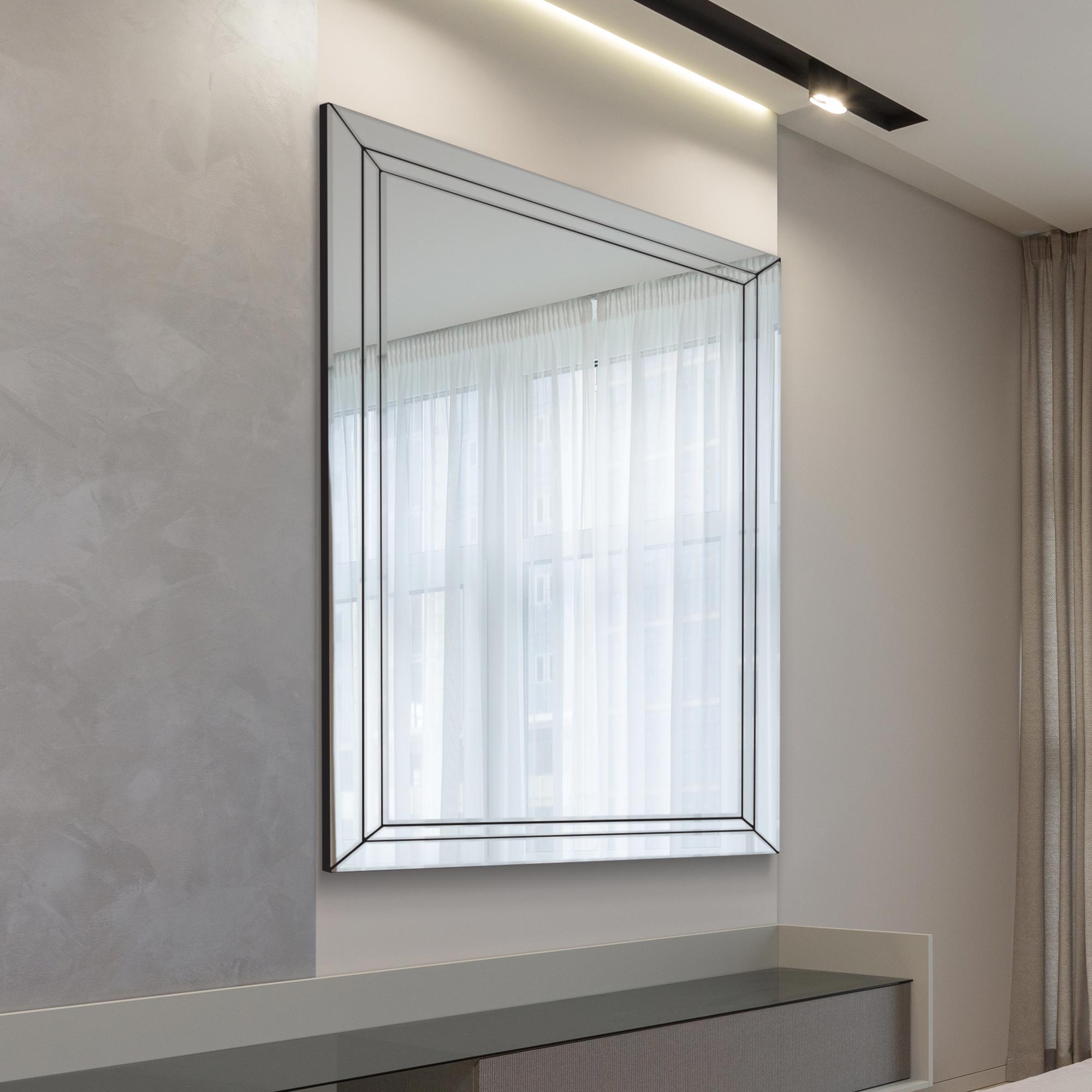 Cranbury All Glass Double-Edged Venetian Wall Mirror 144 x 115.5 CM (15010565587322)