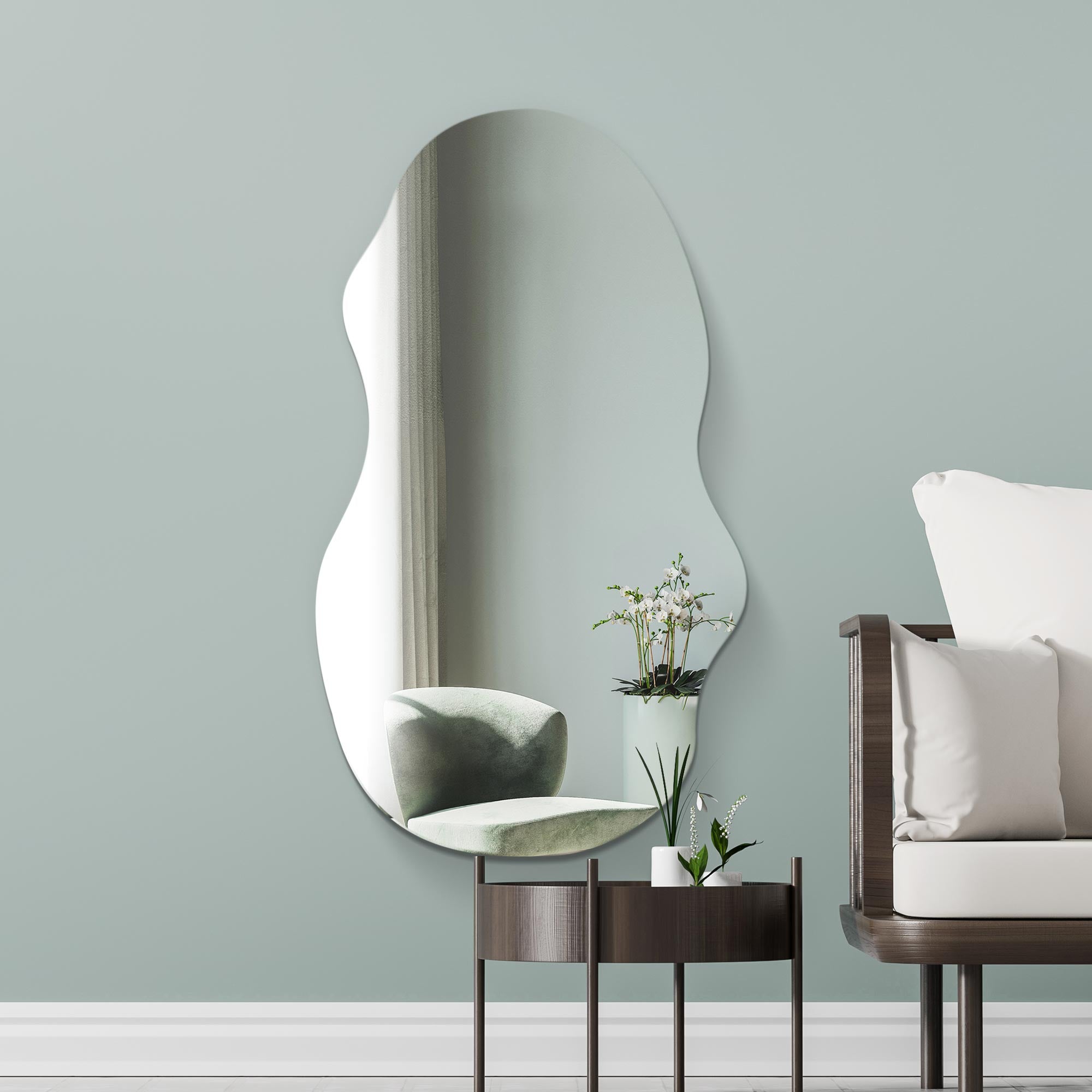 The Lacuna - Frameless Pond Wall Mirror 47" X 21" (120CM X 54CM) (15010566013306)