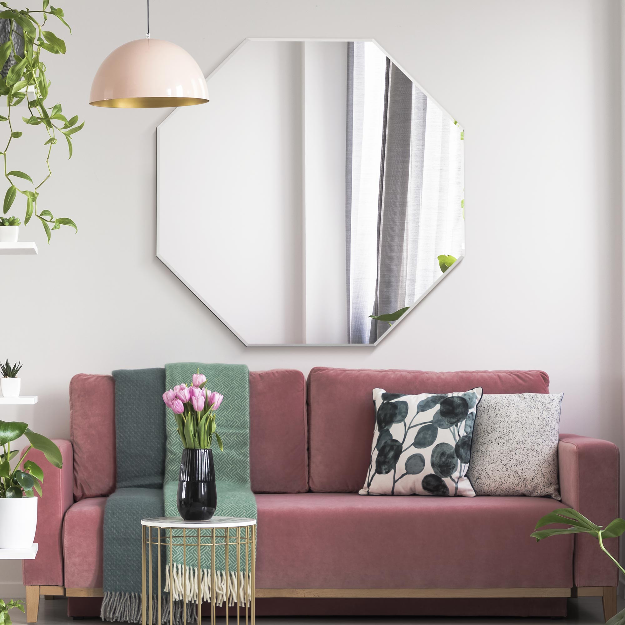 The Octa - All Glass Modern Bevelled Octagonal Wall Mirror 39" X 39" (100x100CM) (15010566701434)