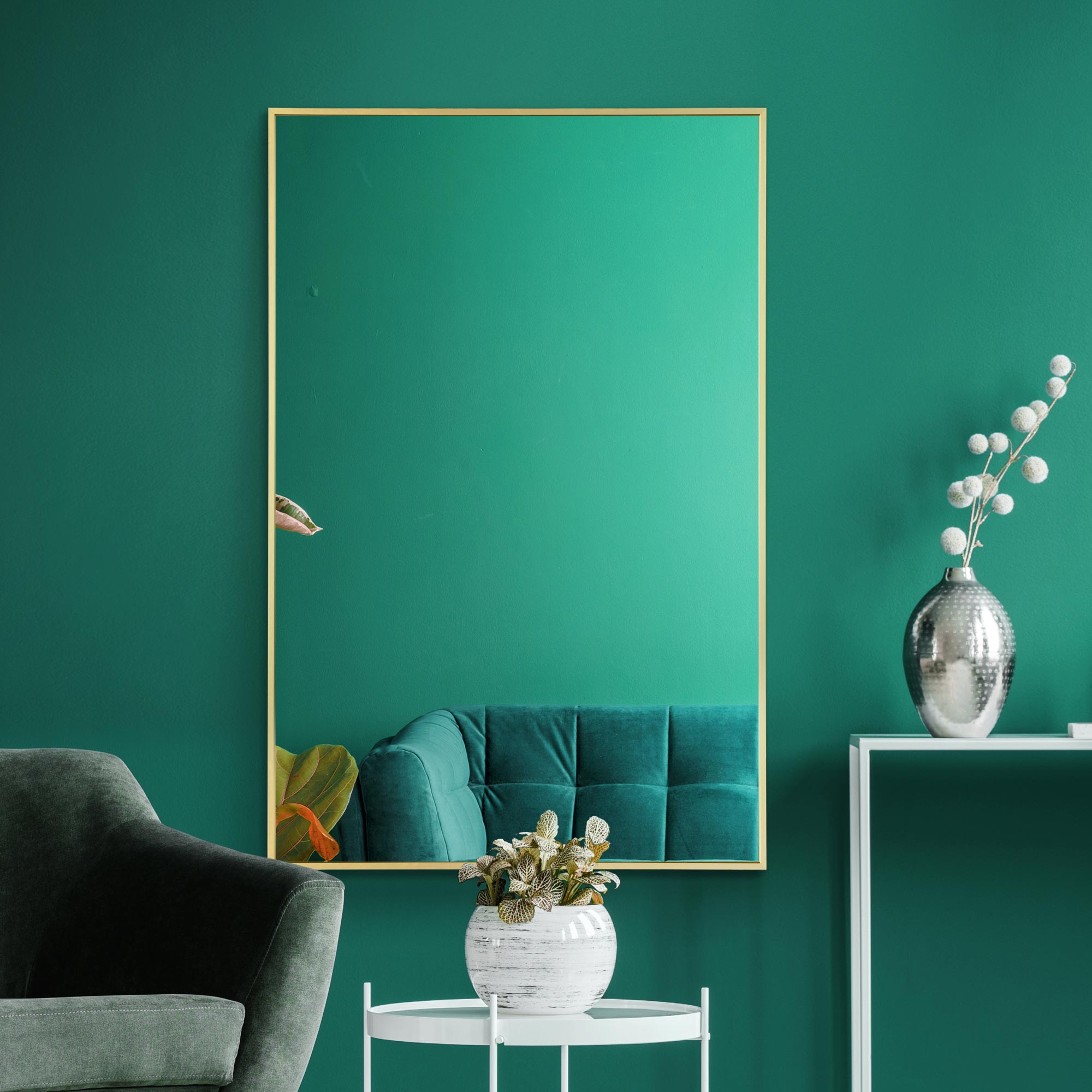 The Artus - Gold Aluminium Edged Wall Mirror 35" X 24" (90CM X 60CM) (15010566734202)