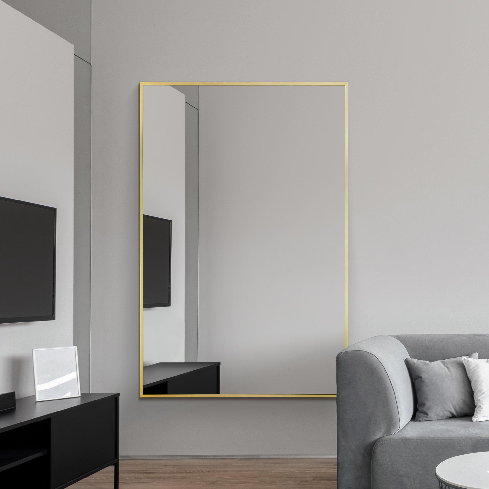 The Artus - Gold Aluminium Edged Wall Mirror 47" X 31" (120CM X 80CM) (15010566766970)