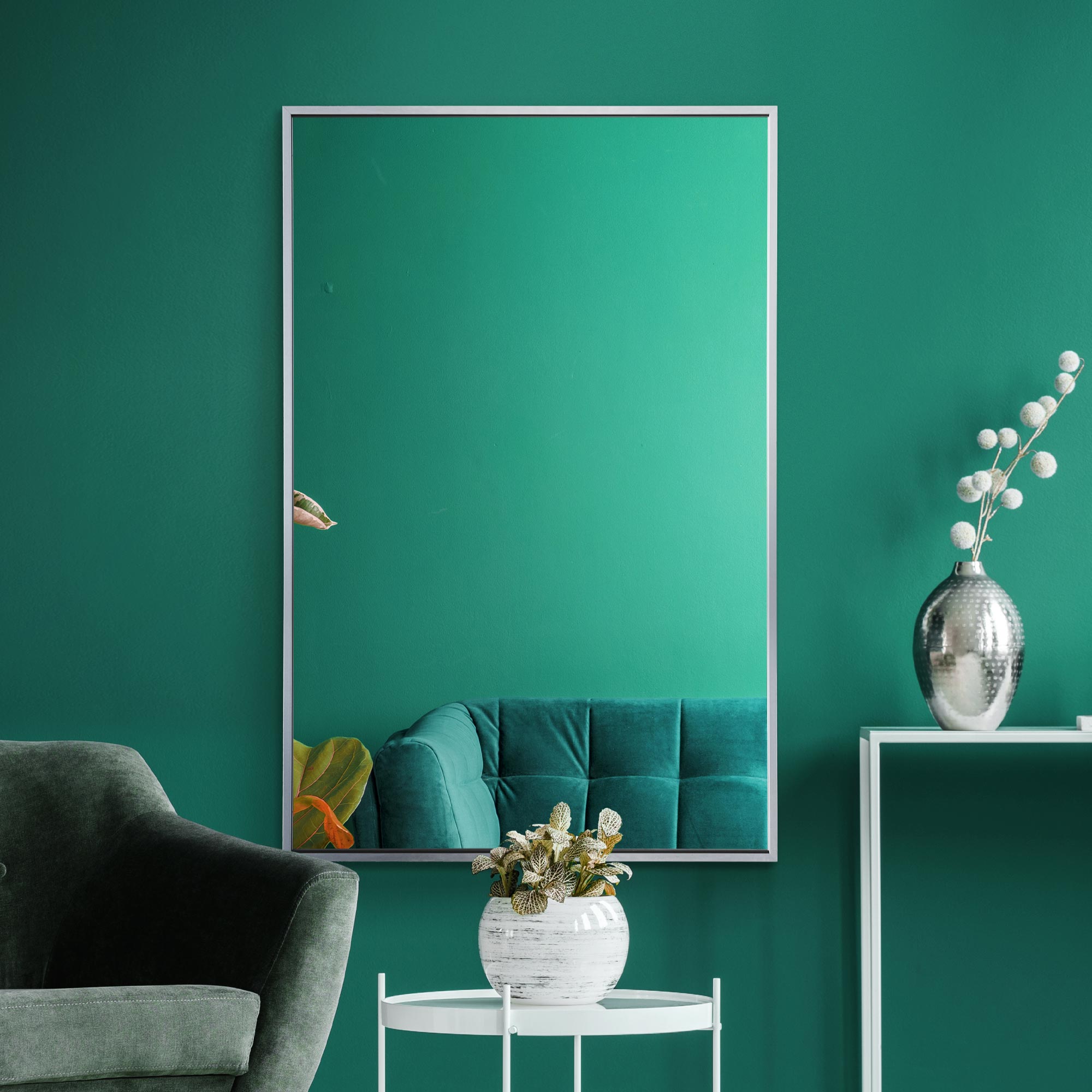 The Artus - Silver Aluminium Edged Wall Mirror 35" X 24" (90CM X 60CM) (15010566963578)