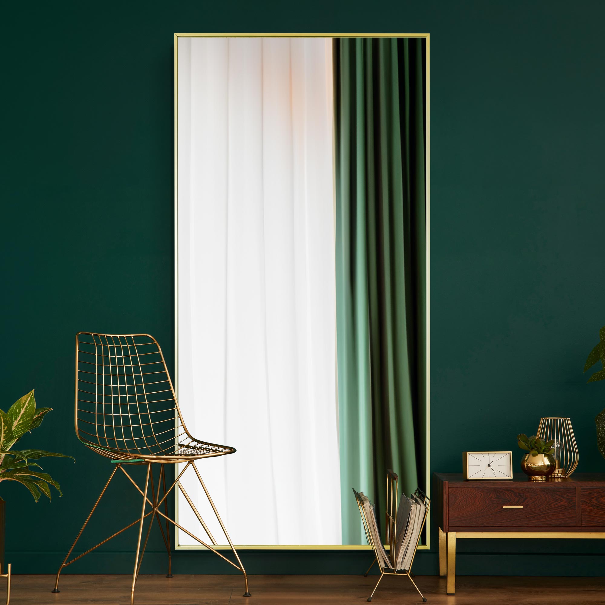 The Artus - Gold Aluminium Edged Wall Mirror 79" X 39" (200CM X 100CM) (15010567618938)