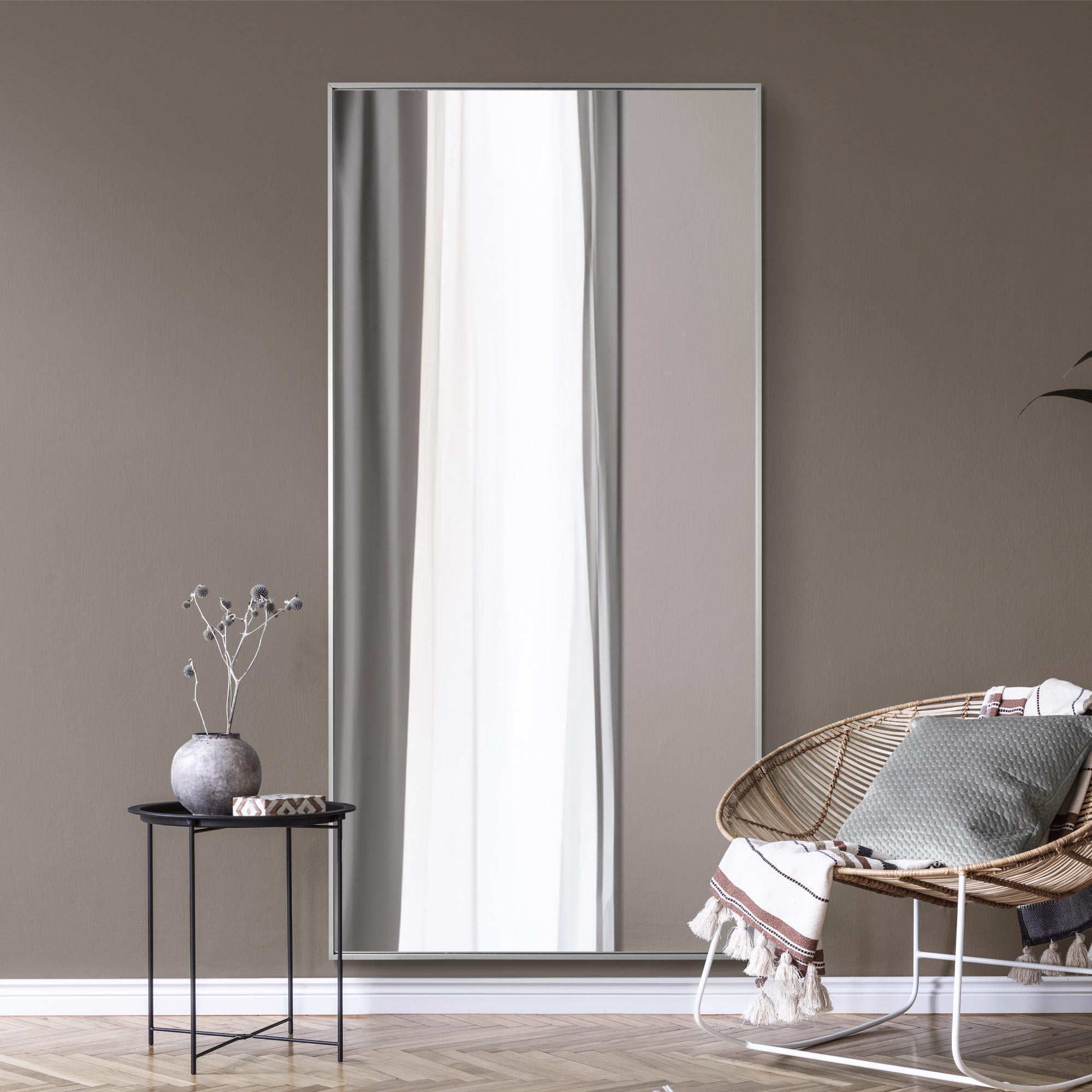 The Artus - Silver Aluminium Edged Wall Mirror 79" X 39" (200CM X 100CM) (15010567684474)