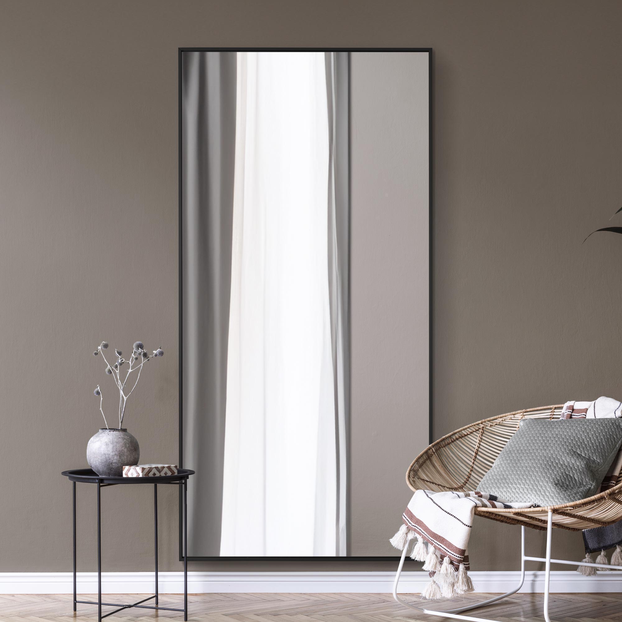 The Artus - Black Aluminium Edged Wall Mirror 79" X 39" (200CM X 100CM) (15010567782778)