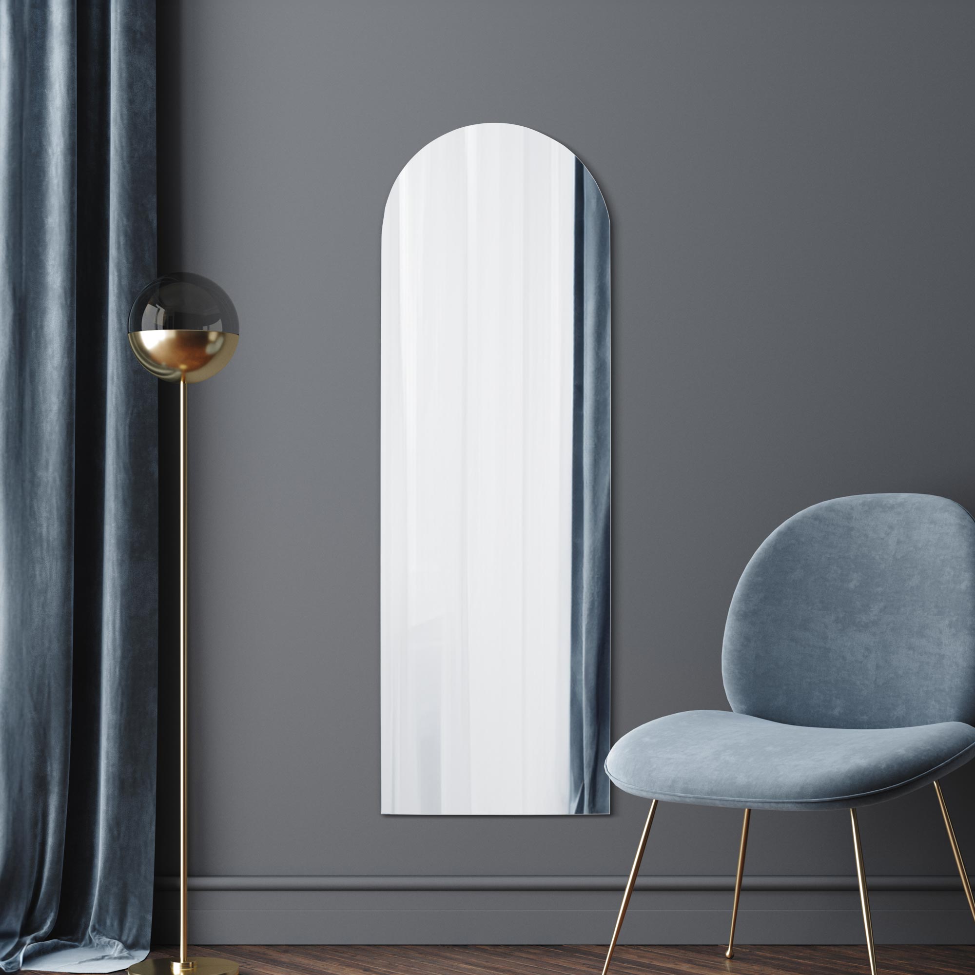 The Arcus - Frameless Arched Leaner/Wall Mirror 59" X 20" (150CM X 50CM) (15010567815546)