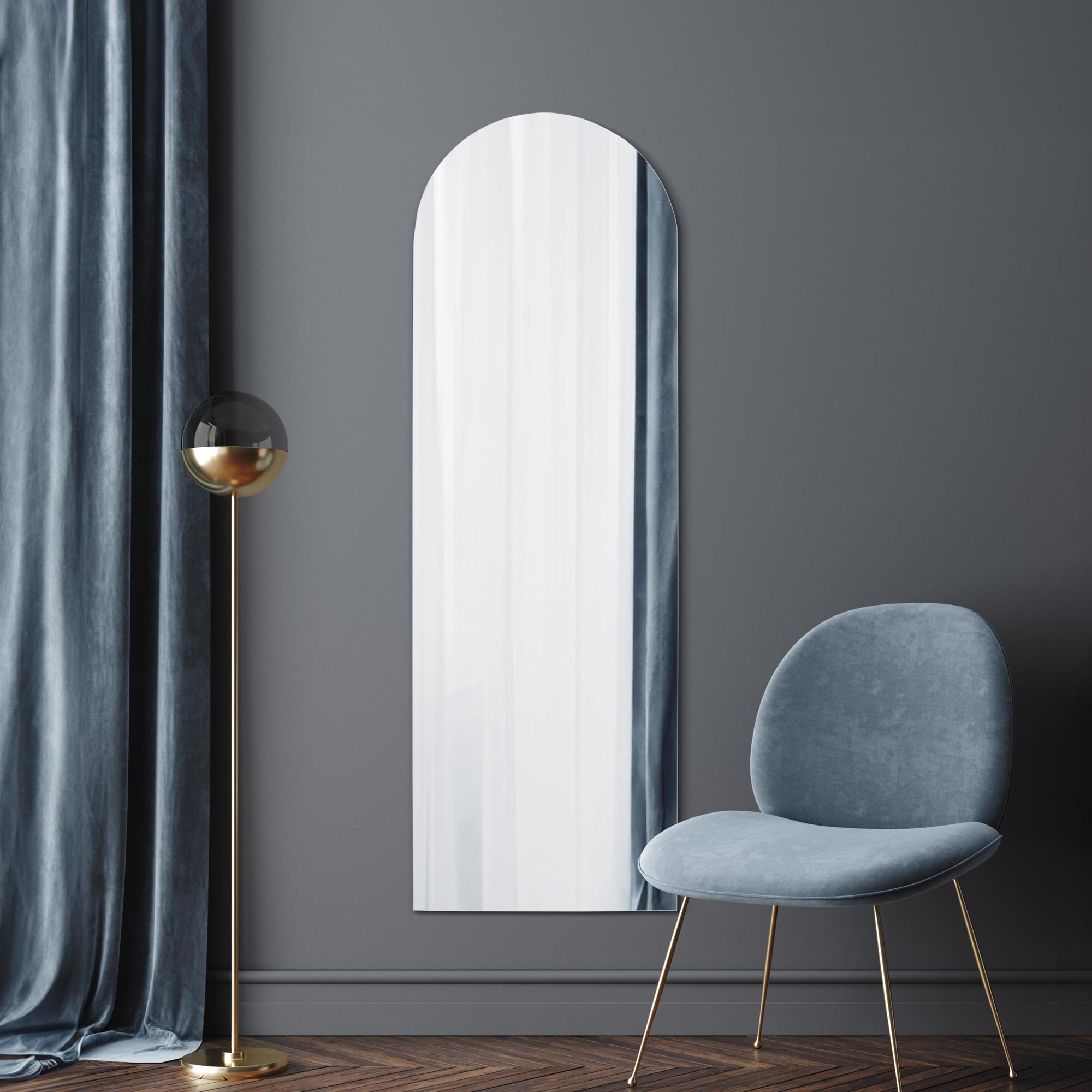 The Arcus - Frameless Arched Leaner/Wall Mirror 70" X 24" (180CM X 60CM) (15010567848314)