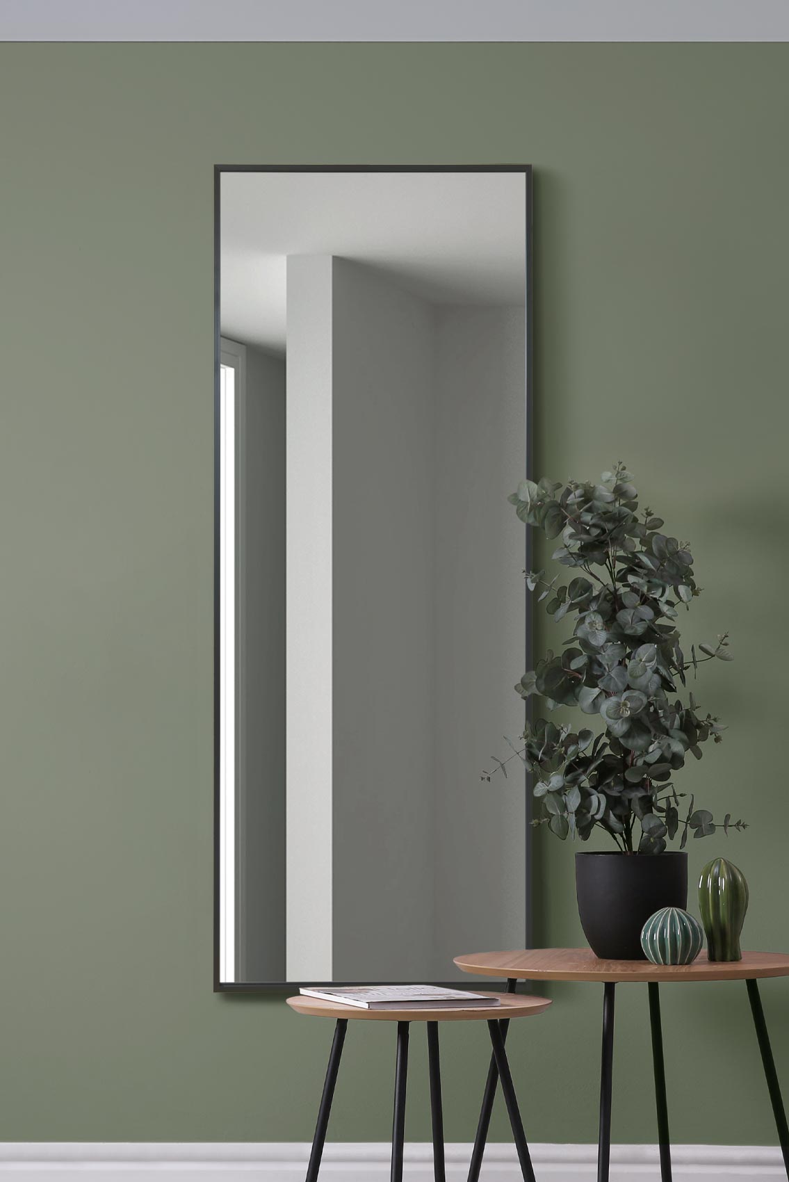 The Artus - Black Aluminium Edged Wall Mirror 4ft11 X 2ft (150CM X 60CM) (15010568208762)
