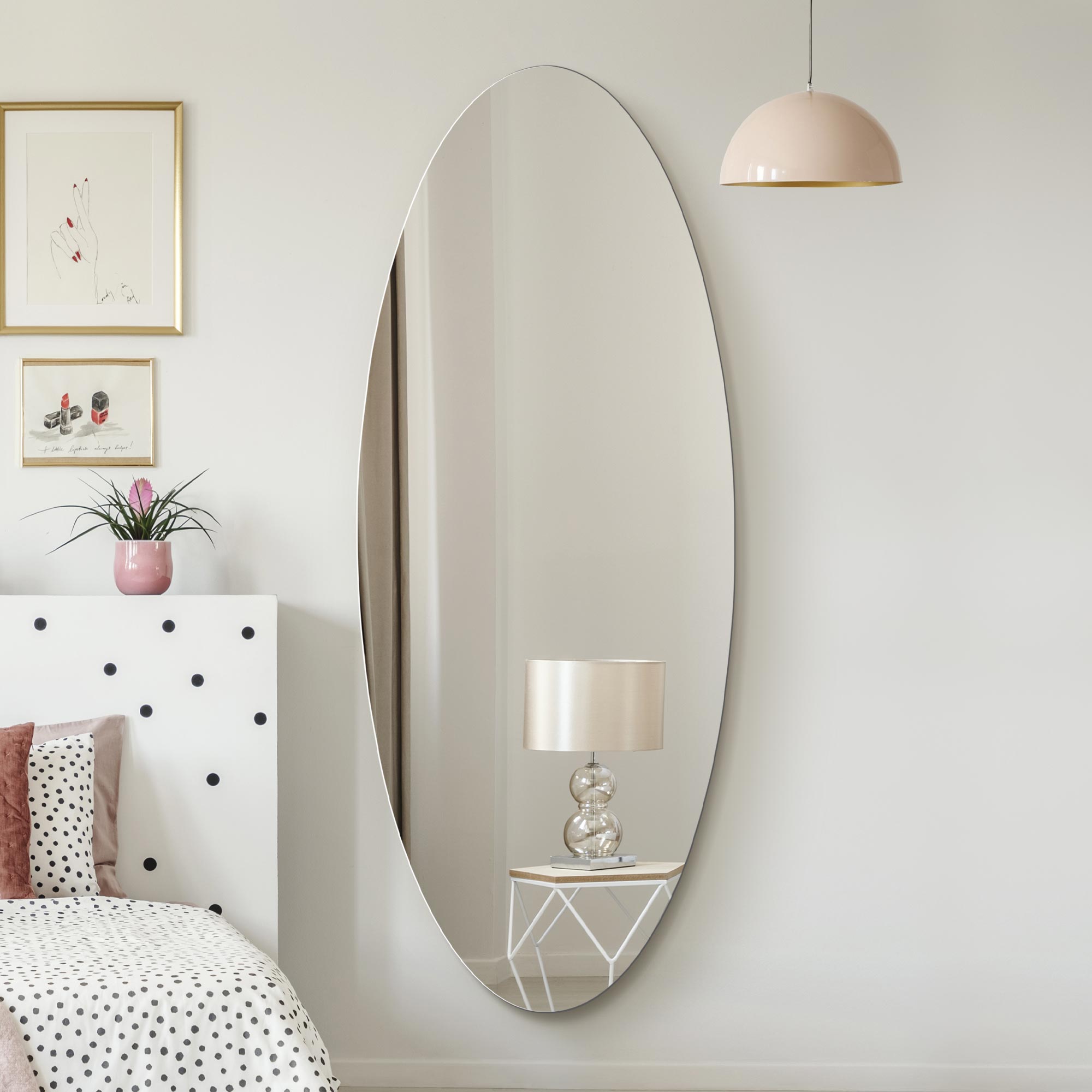 The Ovale - Frameless Oval Wall Mirror 71" X 28" (180x70CM) (15010568405370)