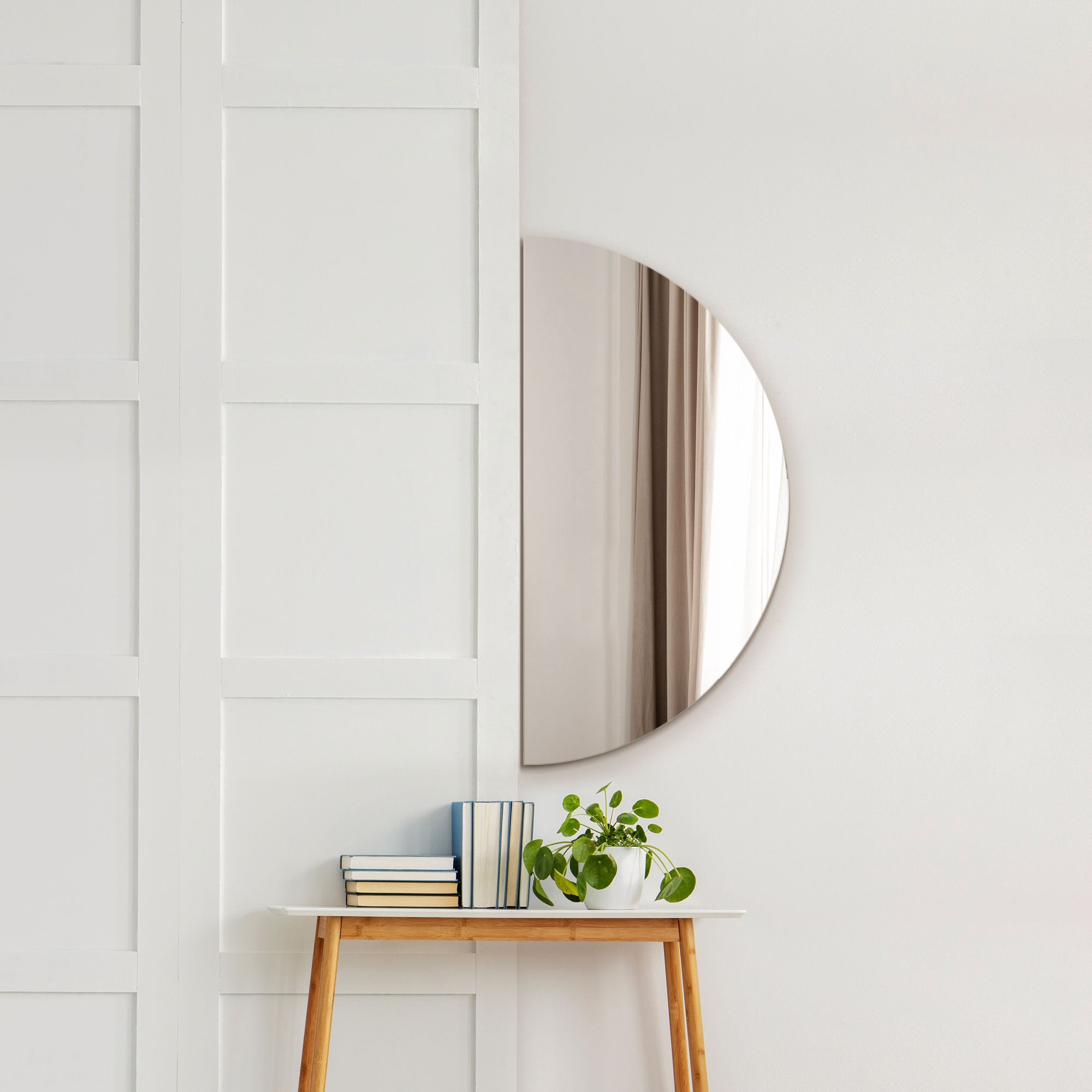 The Lunae - Frameless Semi Circle Moon Wall Mirror 39" X 20" (100 x 50CM) (15010568765818)
