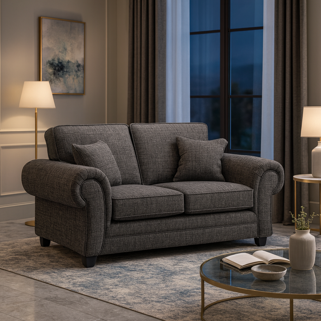 York Sofa Grey 2 Seater