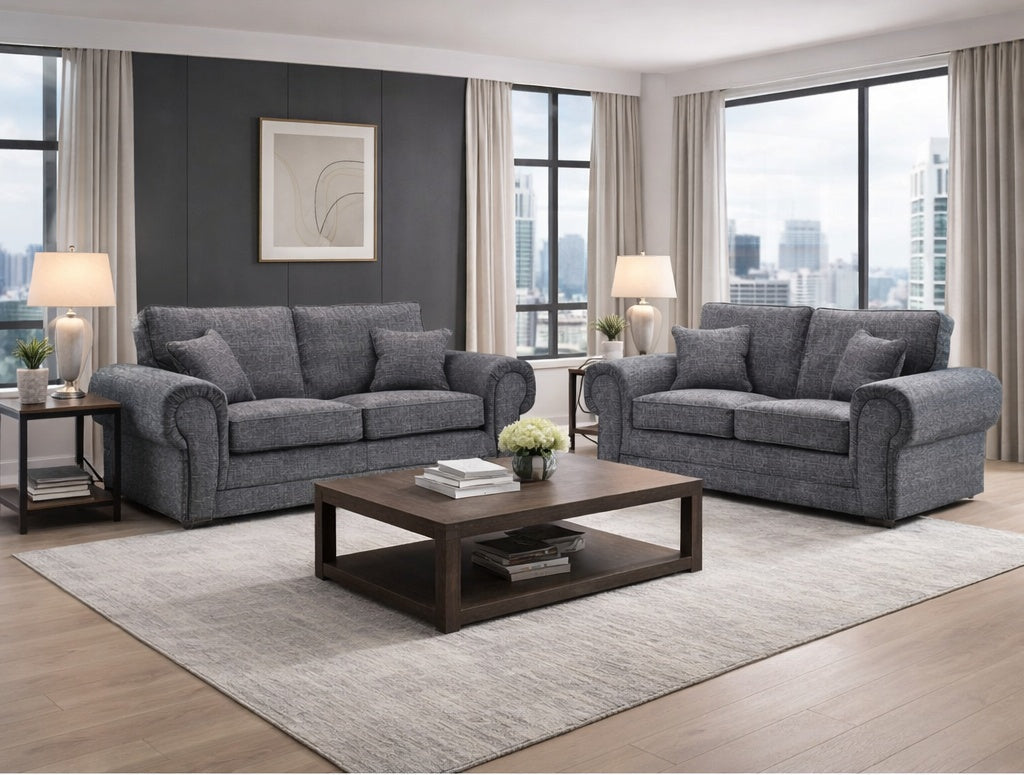 York Sofa Grey 3+2 Set