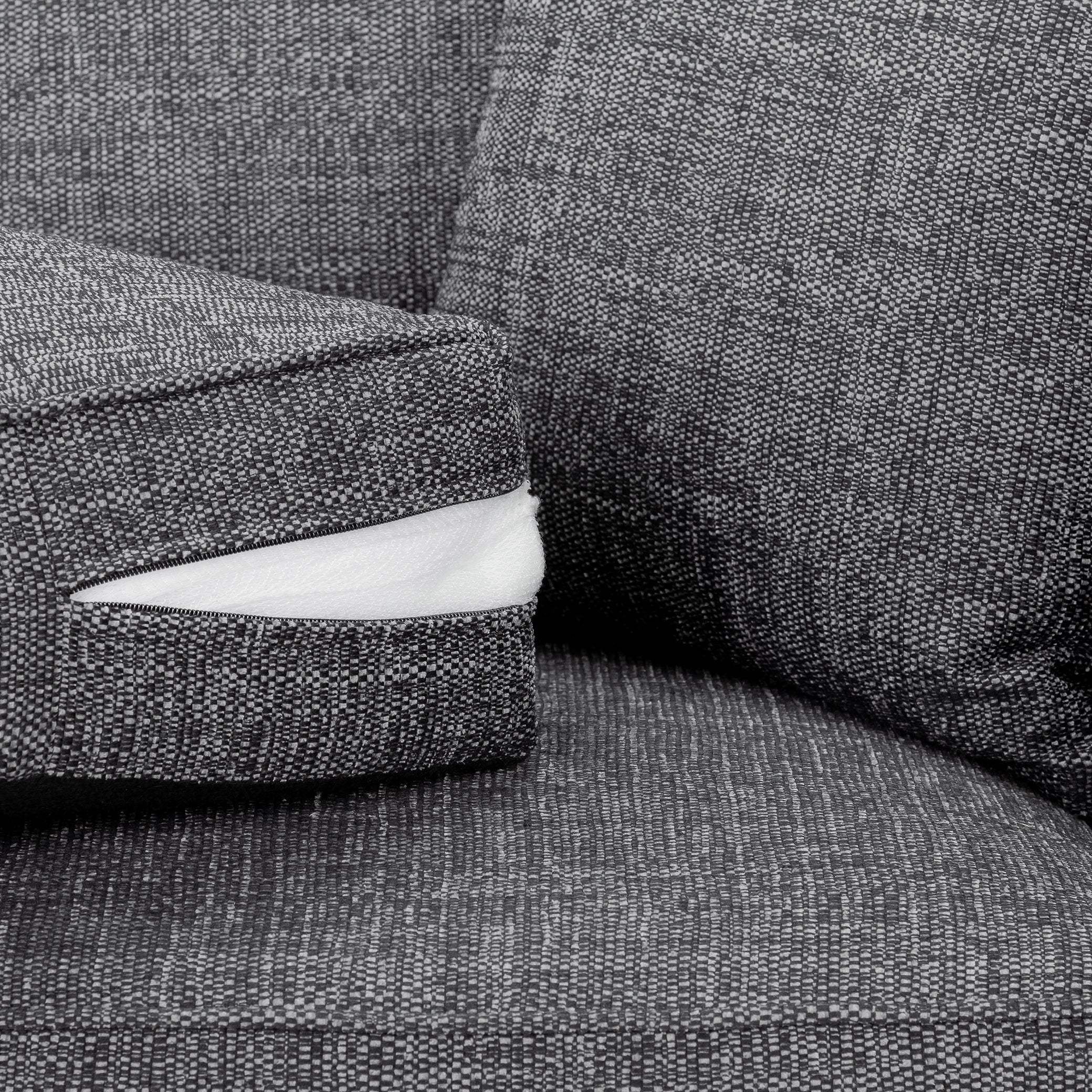 York Sofa Grey Large Corner - Cushion view (7026903613504)