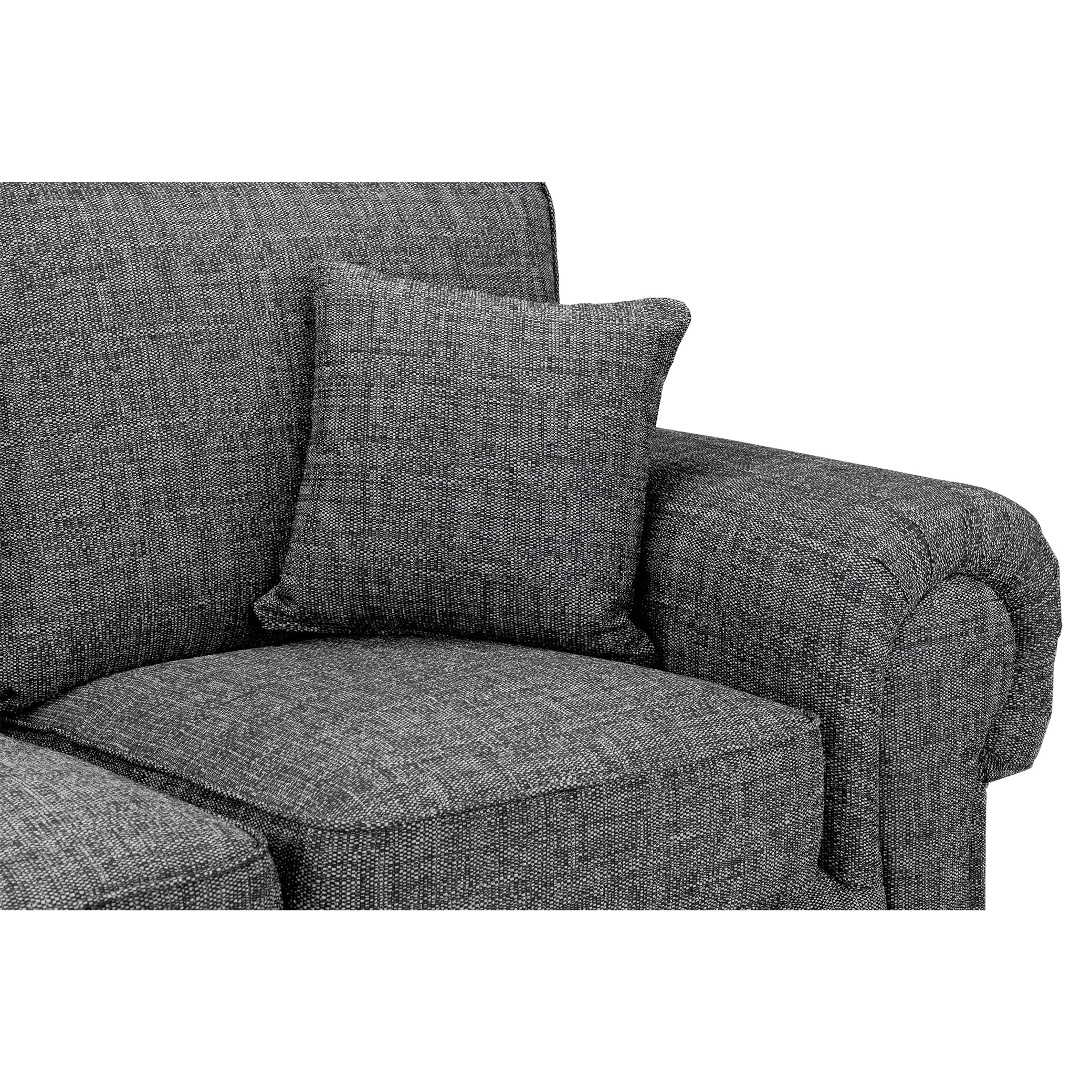 York Sofa Grey Large Corner - Front Close up view (7026903613504)
