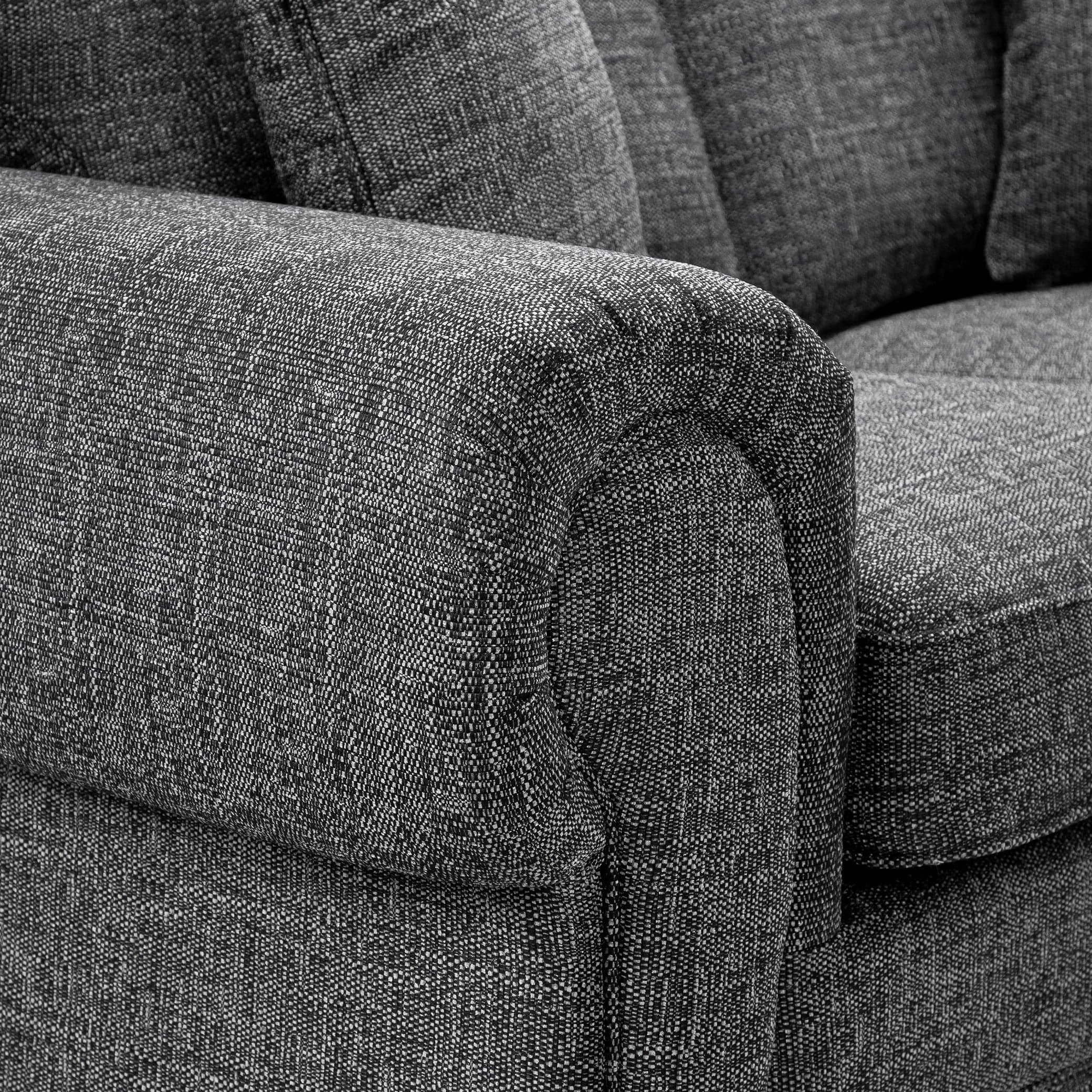 York Sofa Grey Three+Two Set - Armrest view (7026903646272)