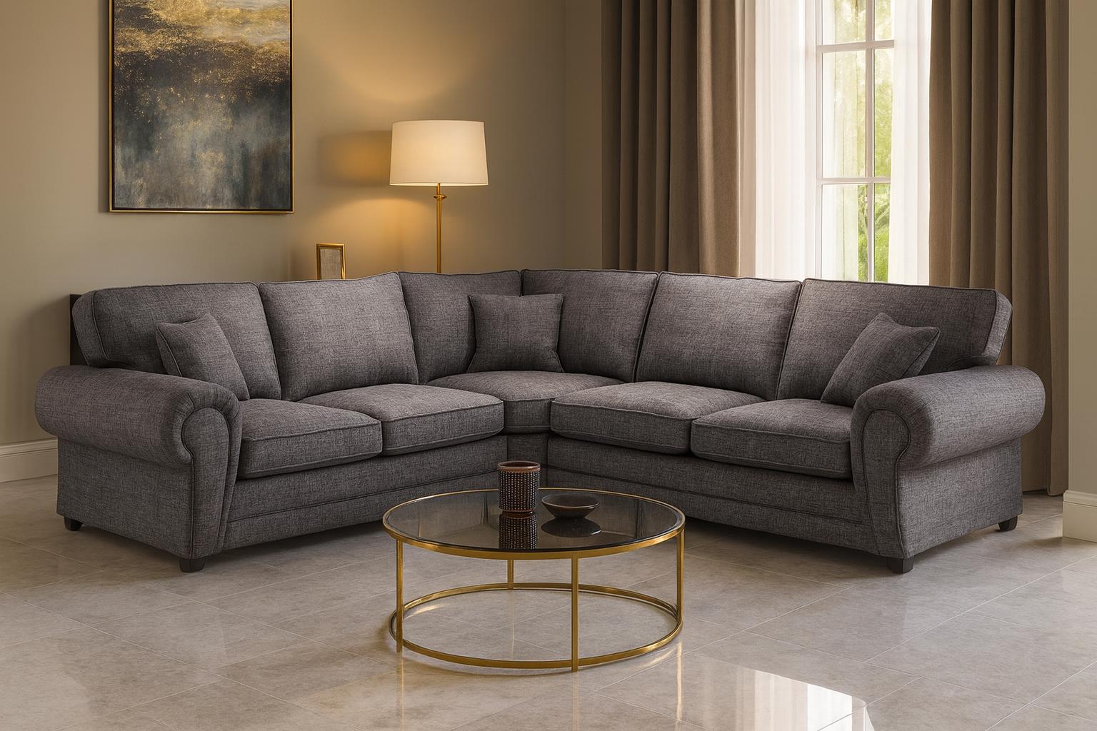 York Sofabed Grey Large Corner (7026904236096)