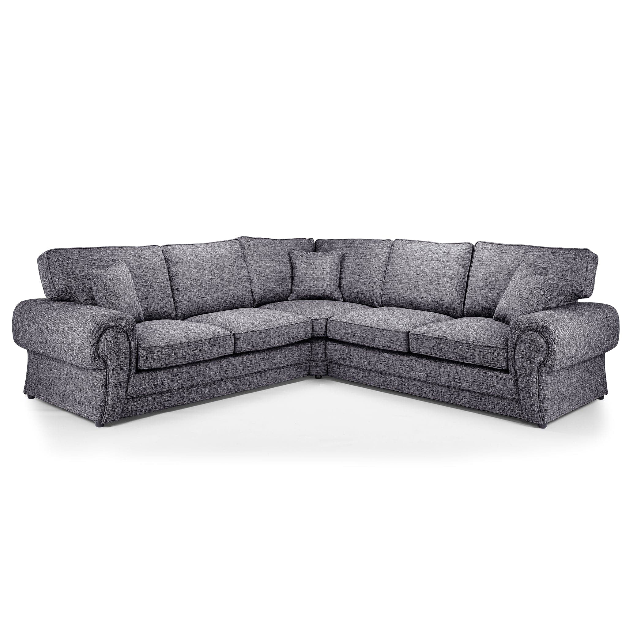 York Sofabed Grey Large Corner - Front view (7026904236096)