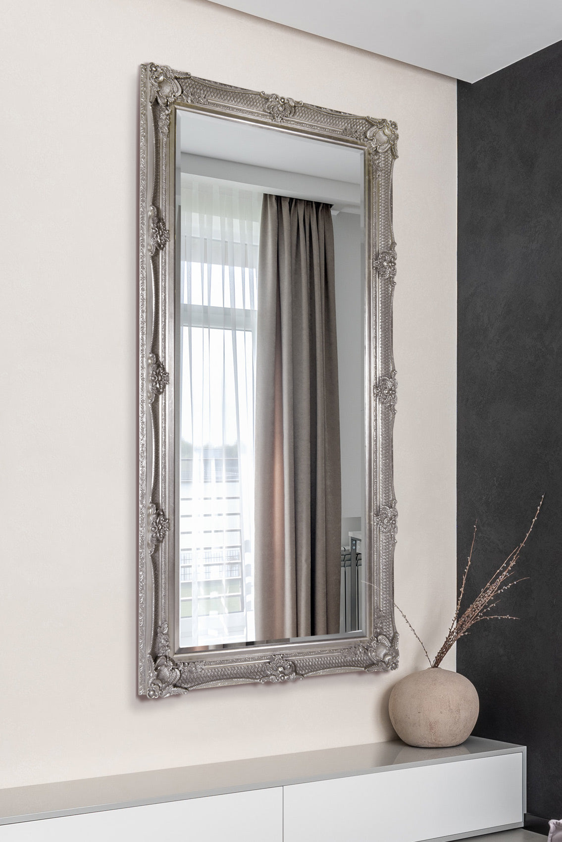 Zelo Silver Ornate Flourish Full Length Mirror 168 x 78 CM (15010542682490)