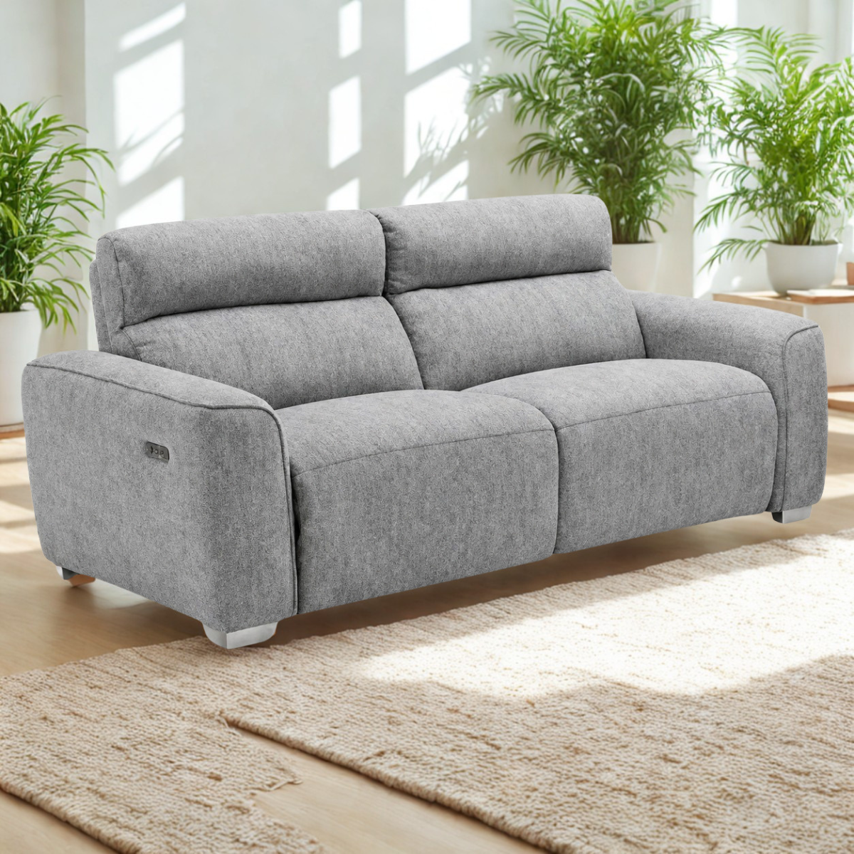 Arabella Electric Recliner Grey 3 Seater - AMC Furniture