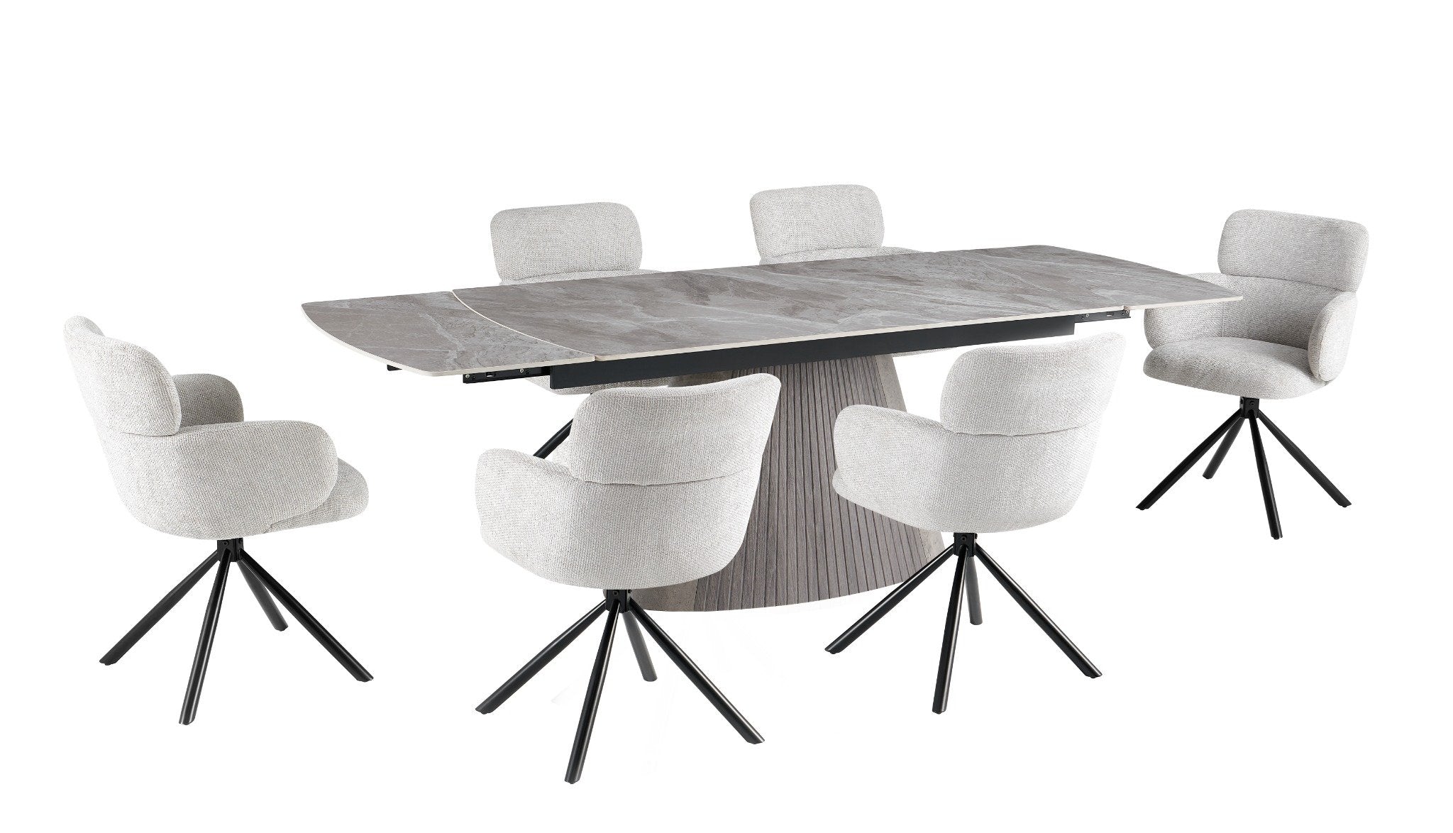 Monte Carlo Extending Dining Table in Grey - AMC Furniture