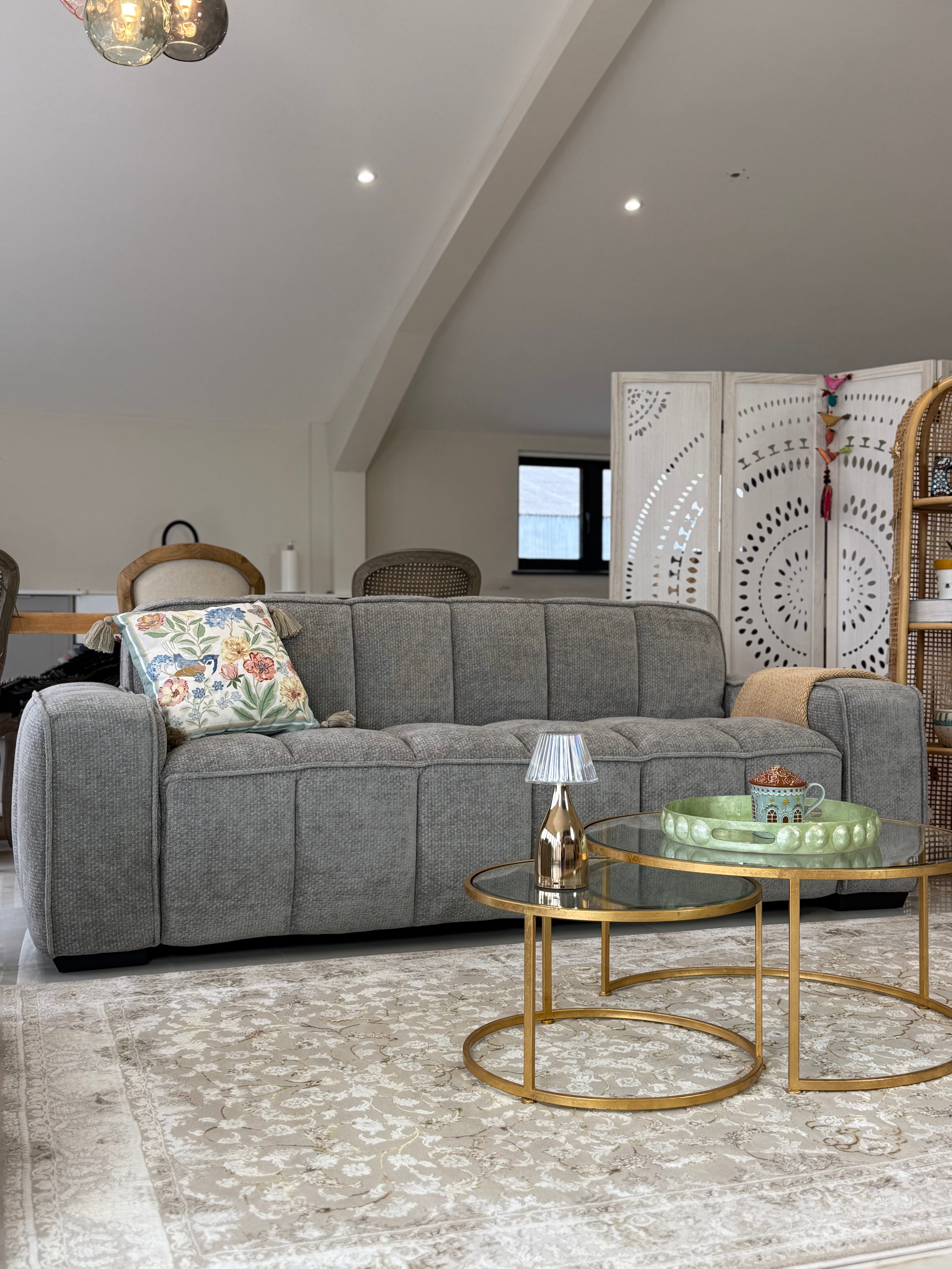 Romy 3 Seater Sofa in Grey - Lifestyle View 1