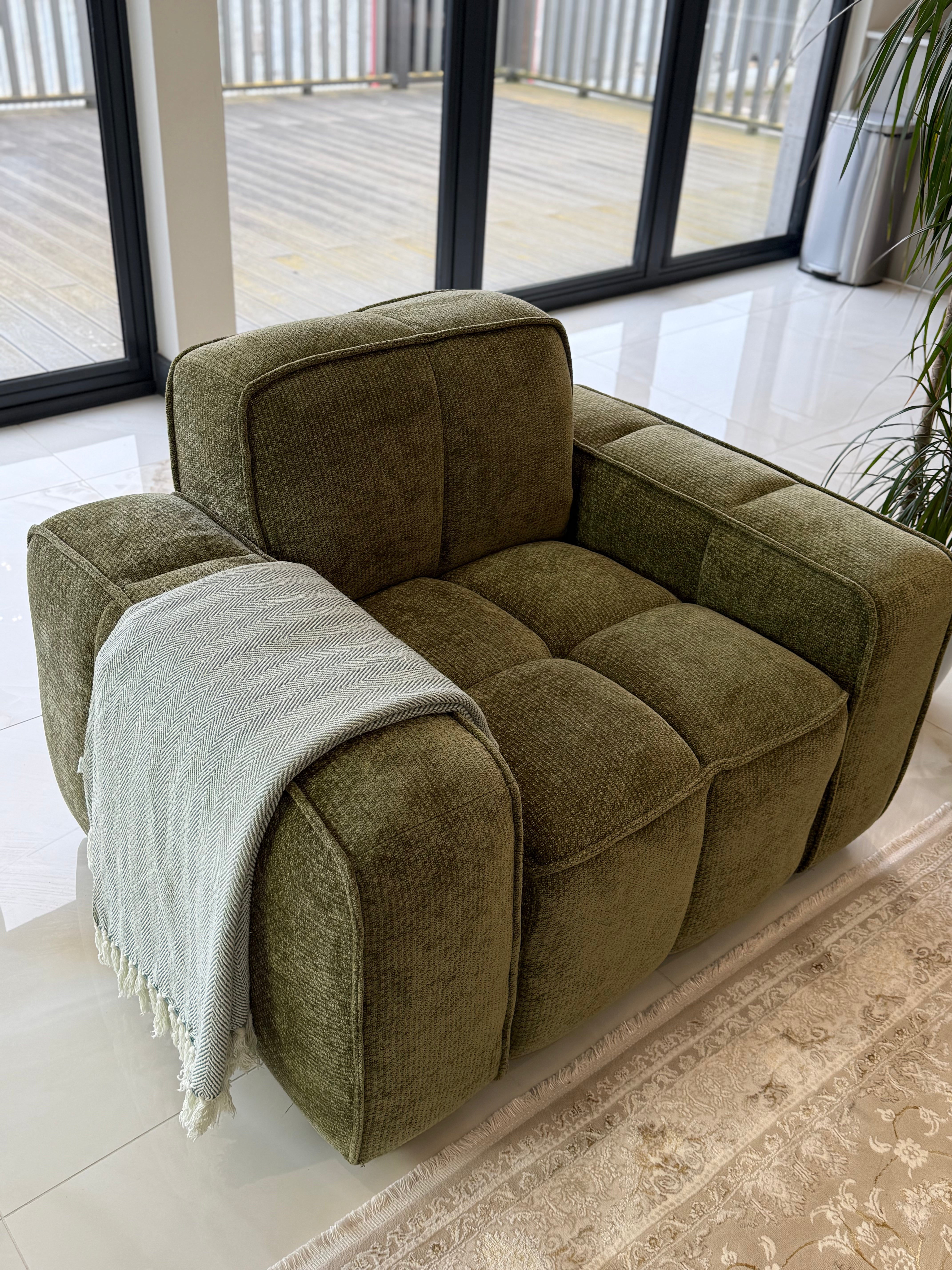 Romy Armchair in Olive - Lifestyle View 1