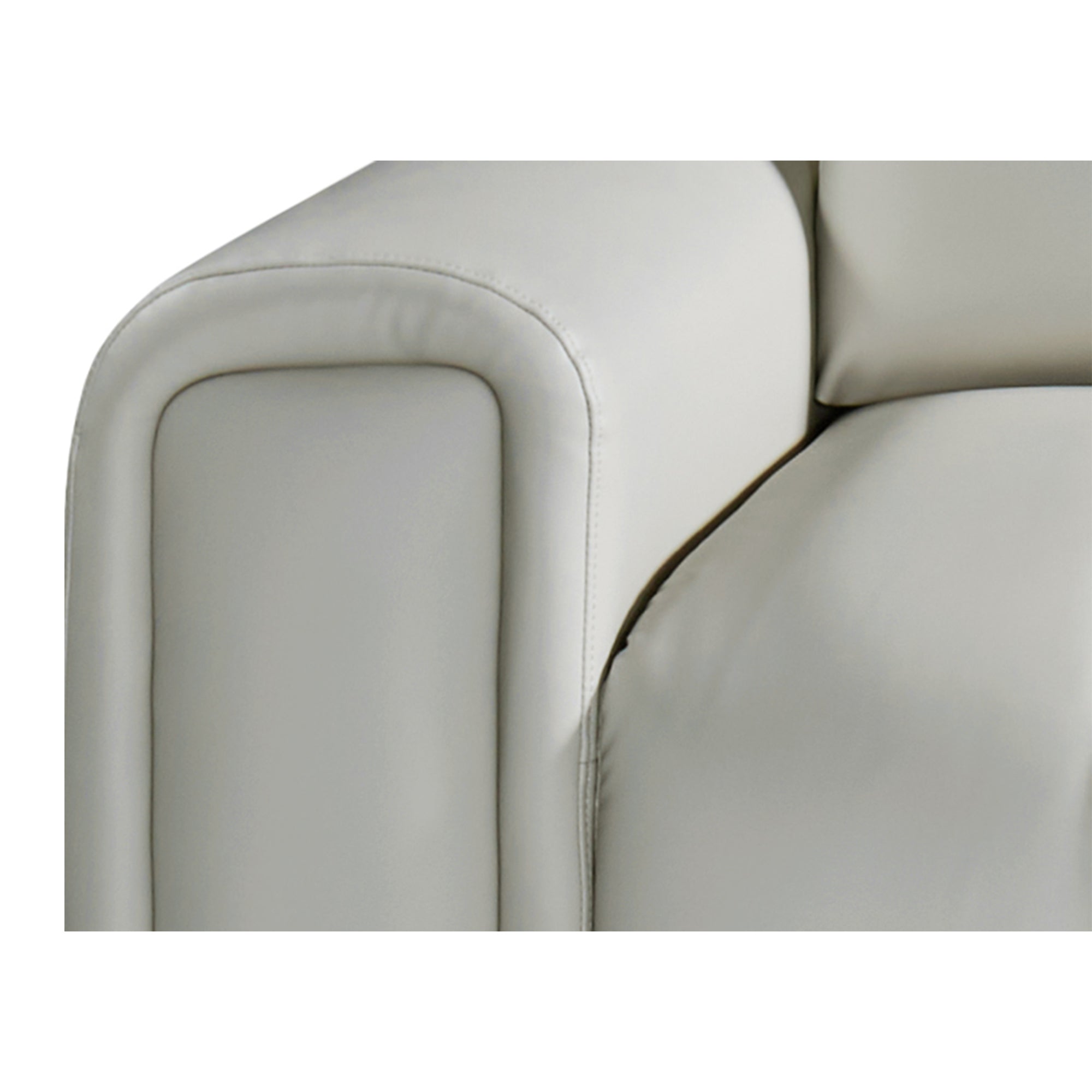 April Electric Power Slider Sofa in Ivory Leather Aire