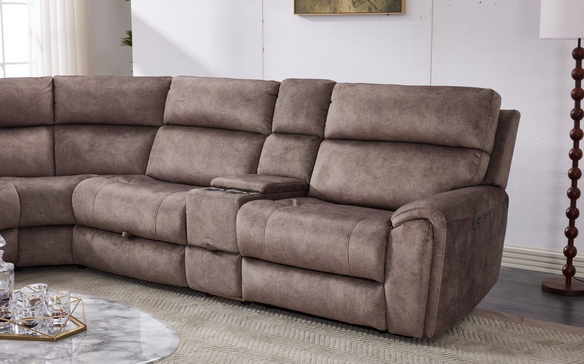 Orlando Large Electric Corner Sofa in Truffle Meta Sofa