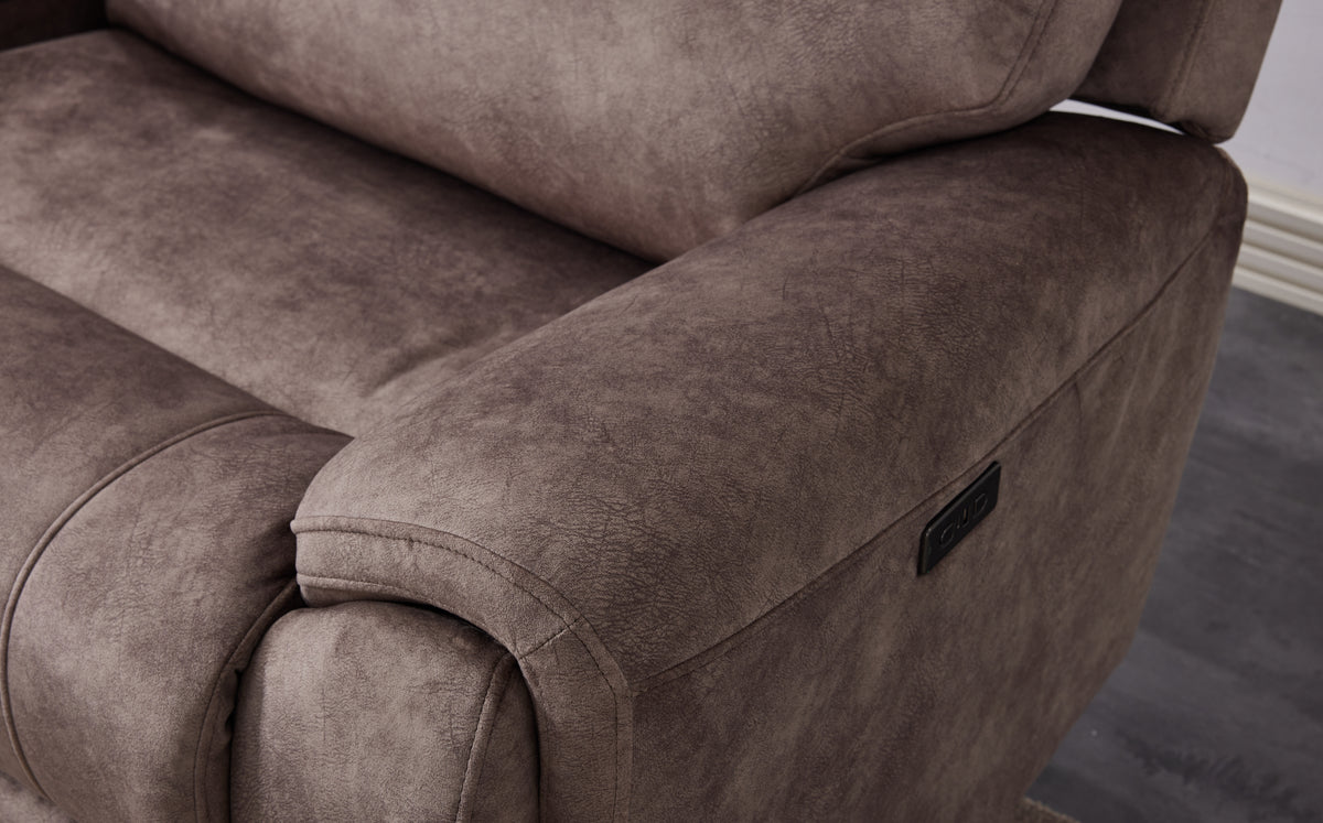 Orlando Large Electric Corner Sofa in Truffle Meta Sofa