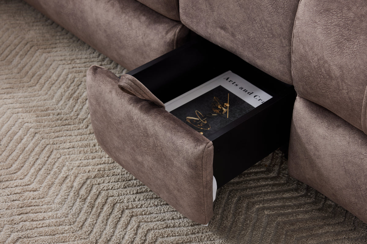 Orlando Large Electric Corner Sofa in Truffle Meta Sofa