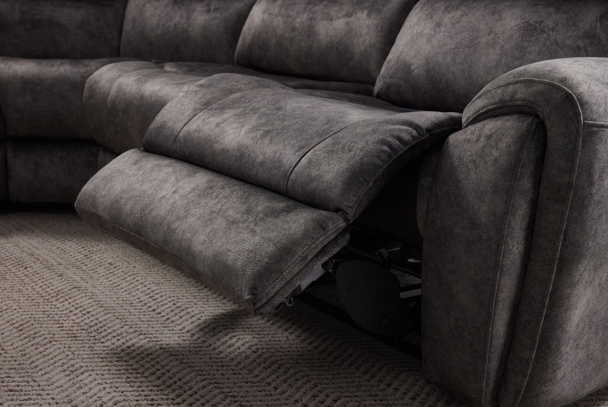 Orlando Large Electric Corner Sofa in Grey Meta Sofa