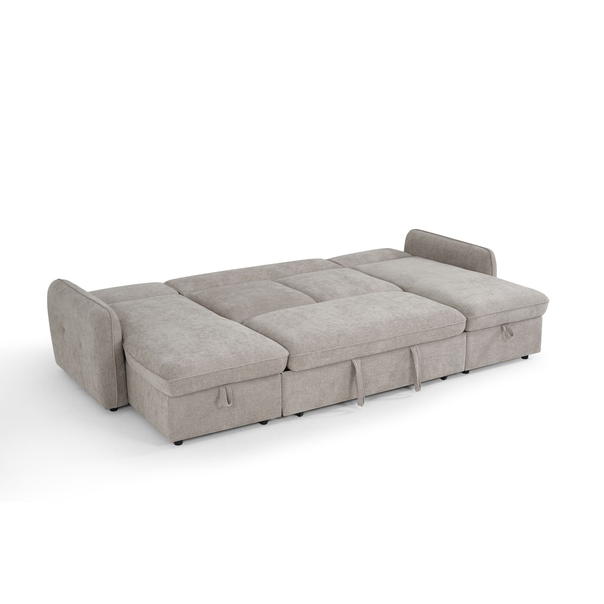 Thea U Shape Corner Sofa Bed in Beige - Studio View 4 Full Square