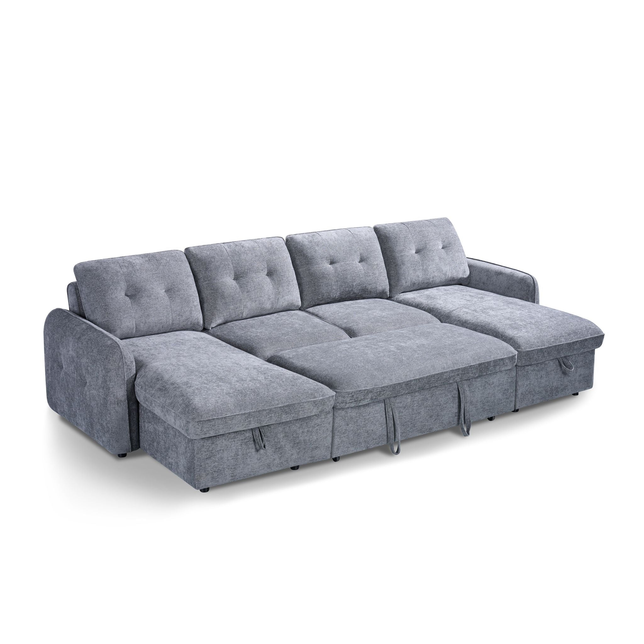 Thea Universal Corner Sofa Bed - Grey - Main View Square Test 2