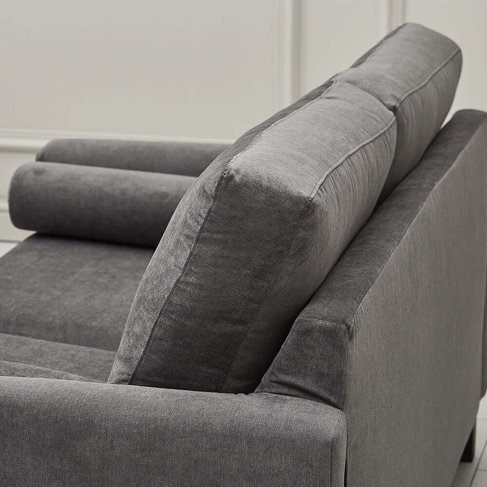 Bailey 3 Seater Sofa - Grey Armrest Close View (5856056901696)